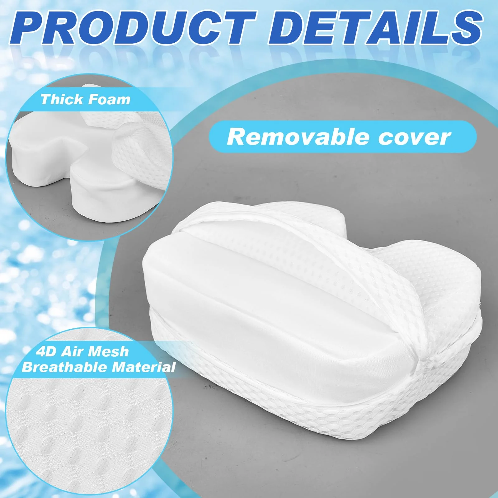 Tinideya 2 Pcs Hot Tub Booster Seat for Adults with Suction Cups and 4 Pcs Hot Tub Sponge Air Mesh Portable 15 x 12 x 5 Inch Seats Washable Inflatable Accessories for Spa Cushion(White) - Image 5
