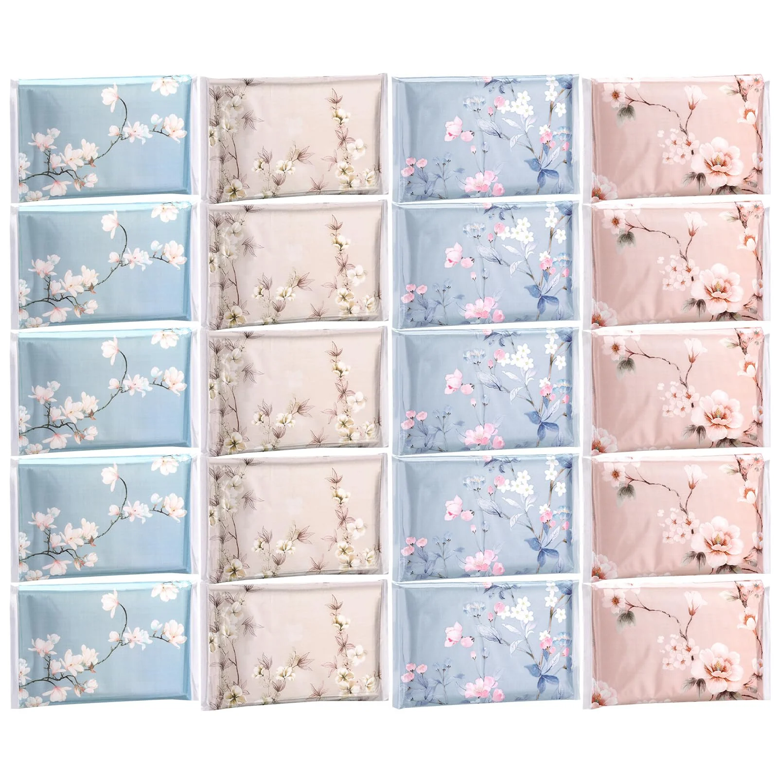 Tinlade 24 Packs Travel Size Tissue Pocket Slim Pack Facial 3 Ply Wallet Size Pocket Tissues for Travel Wedding Party Favors, 10 Sheets Each, 4 Styles(Flower)