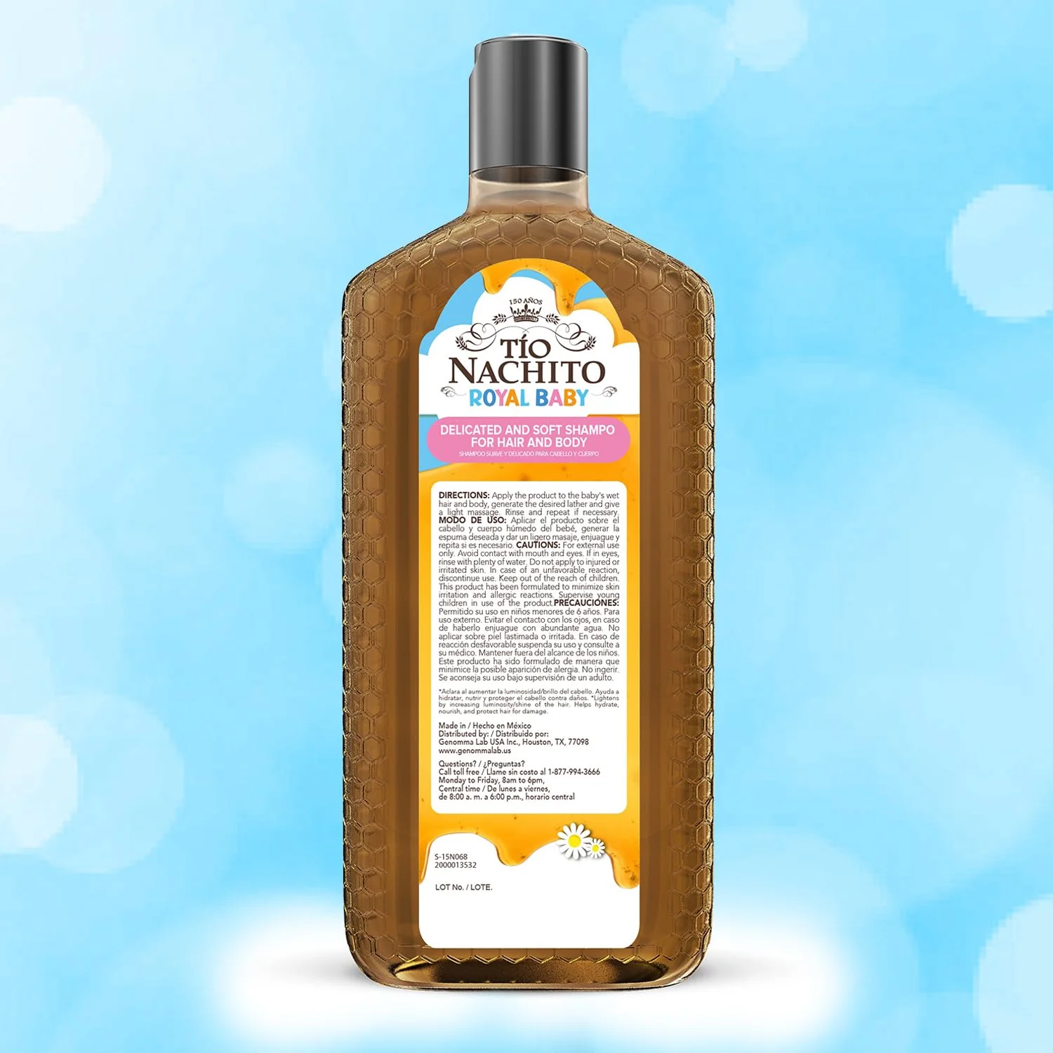 Tio Nacho TIO Nachito Hypoallergenic Baby Shampoo with Royal Jelly & Chamomile - Gentle, Tear-Free Body Wash, 13.5 fl oz (Pack of 3) - Image 2