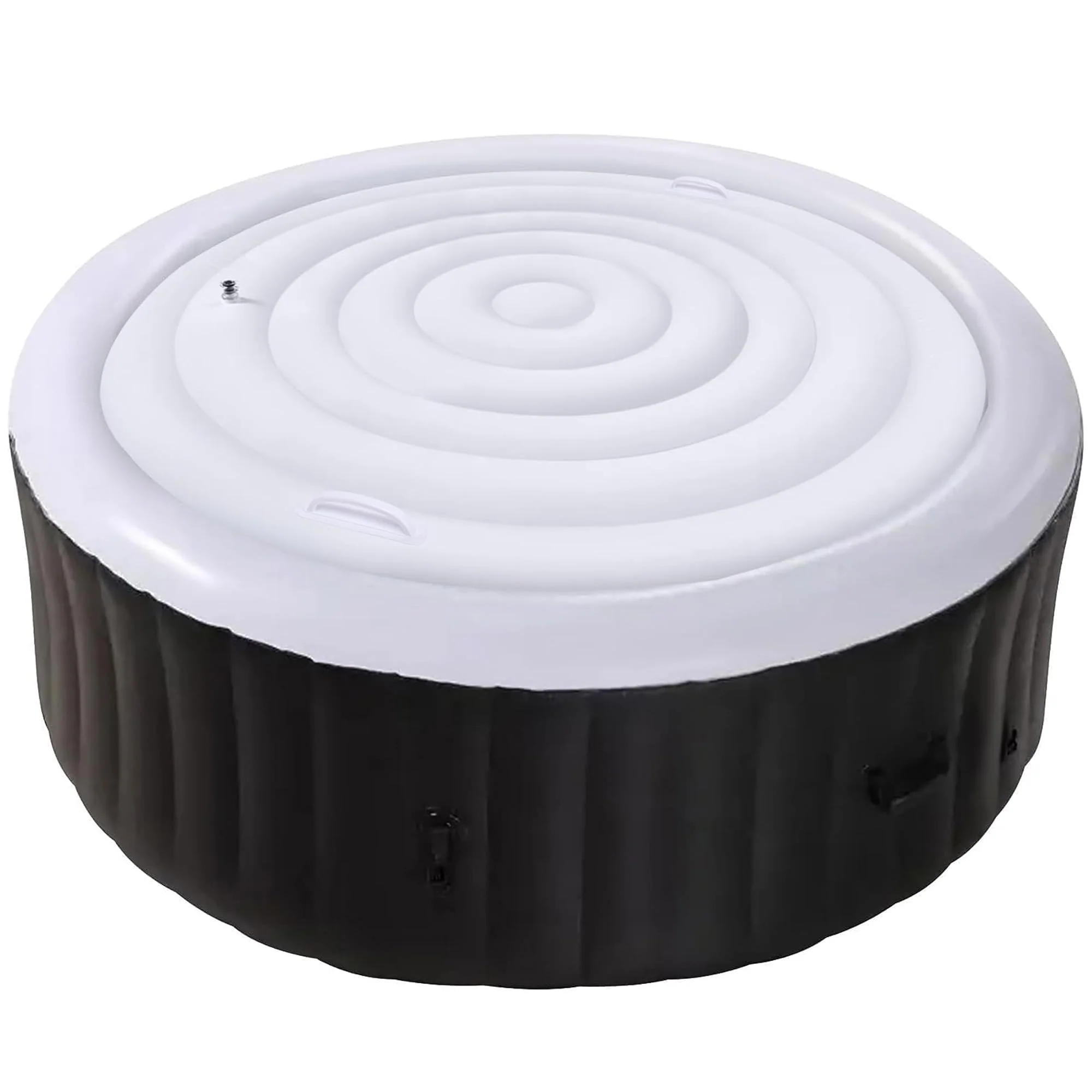 Tlswshsy 5.4 Ft Inflatable Hot Tub Cover- Energy Saving Lid for Round Hot Tub- Foldable Protective Rain Overflow Cover for Outdoor Inflatable Hot Tubs