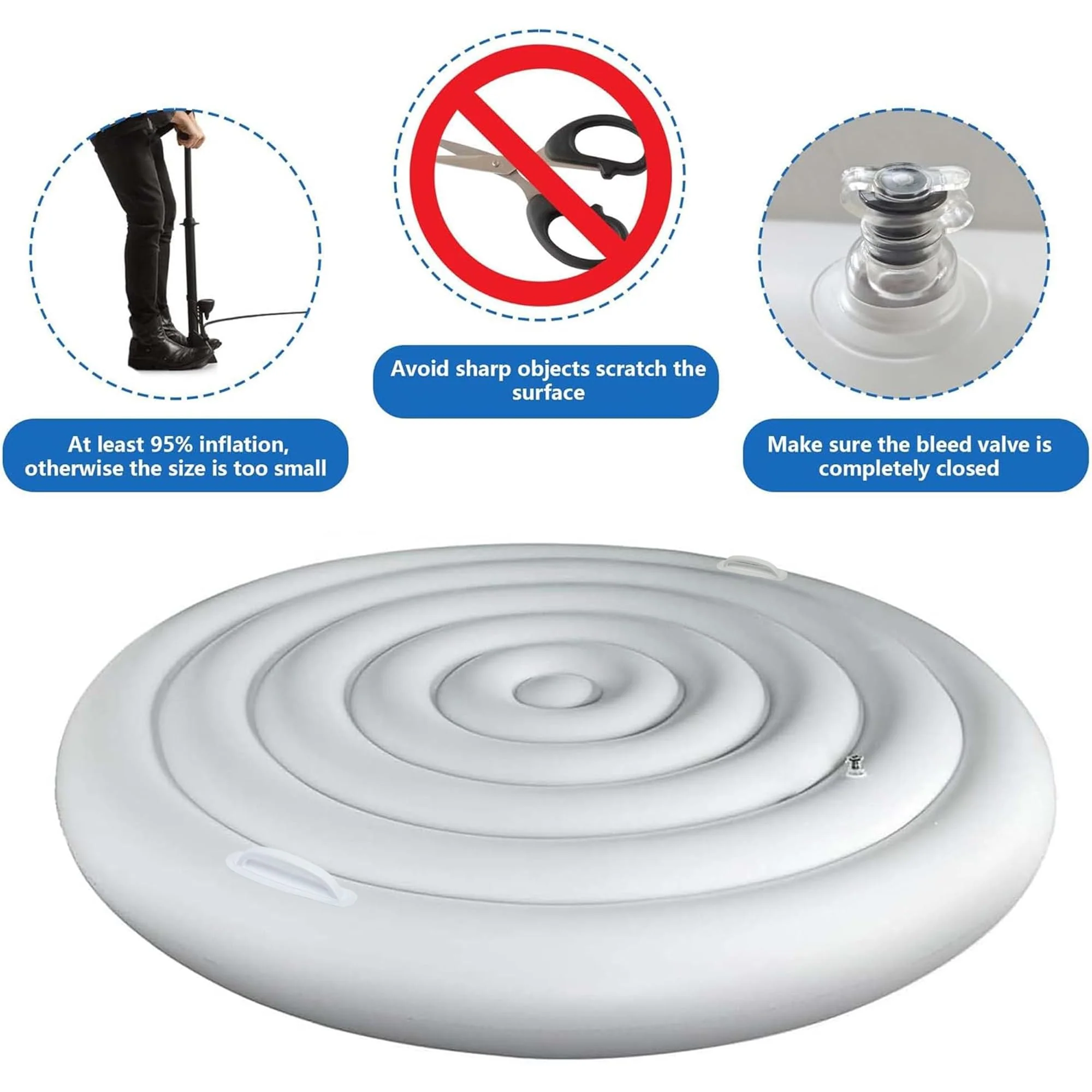 Tlswshsy 5.4 Ft Inflatable Hot Tub Cover- Energy Saving Lid for Round Hot Tub- Foldable Protective Rain Overflow Cover for Outdoor Inflatable Hot Tubs - Image 7