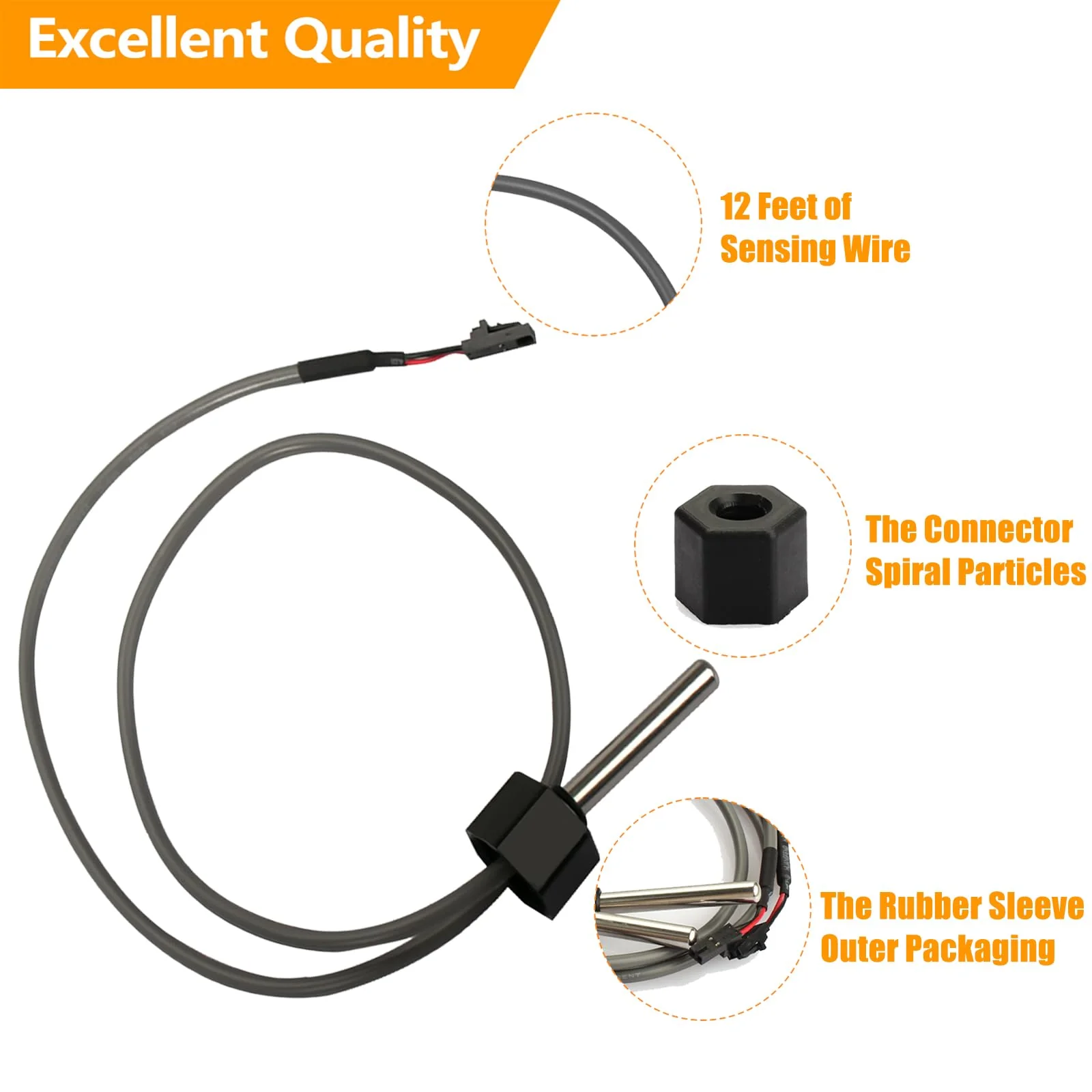 Tobaiwind Hot Tub Sensor-Compatible with Balboa Spa Heater M7 System 30344 30042 30382, 24" Temp/Hi-Limit, 1/4" Dia Dual Purpose Sensor Hot Tub Heater (2-Pack) - Image 6