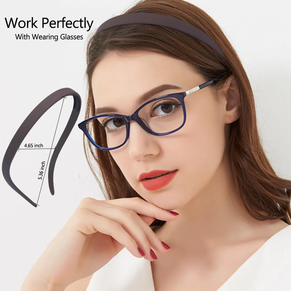 TOBATOBA Headbands for Glasses Wearers No Pressure No Headache Hairbands Square Sunglasses Headband for Women Comfortable Head bands for Girls Non Slip with Teeth 6Pcs - Image 3