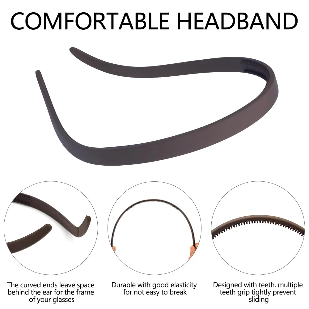 TOBATOBA Headbands for Glasses Wearers No Pressure No Headache Hairbands Square Sunglasses Headband for Women Comfortable Head bands for Girls Non Slip with Teeth 6Pcs - Image 6