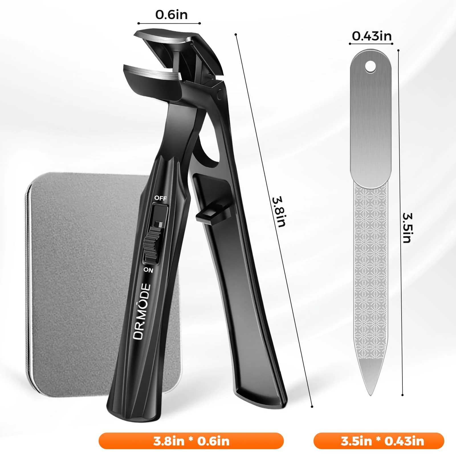 Toenail Clippers for Seniors Thick Toenails, Upgrade Angled Head Large Toe Nail Clippers for Men with Wide Jaw Opening, Sharp Heavy Duty Fingernail Clipper Cutter with Catcher Long Handle -Black - Image 2