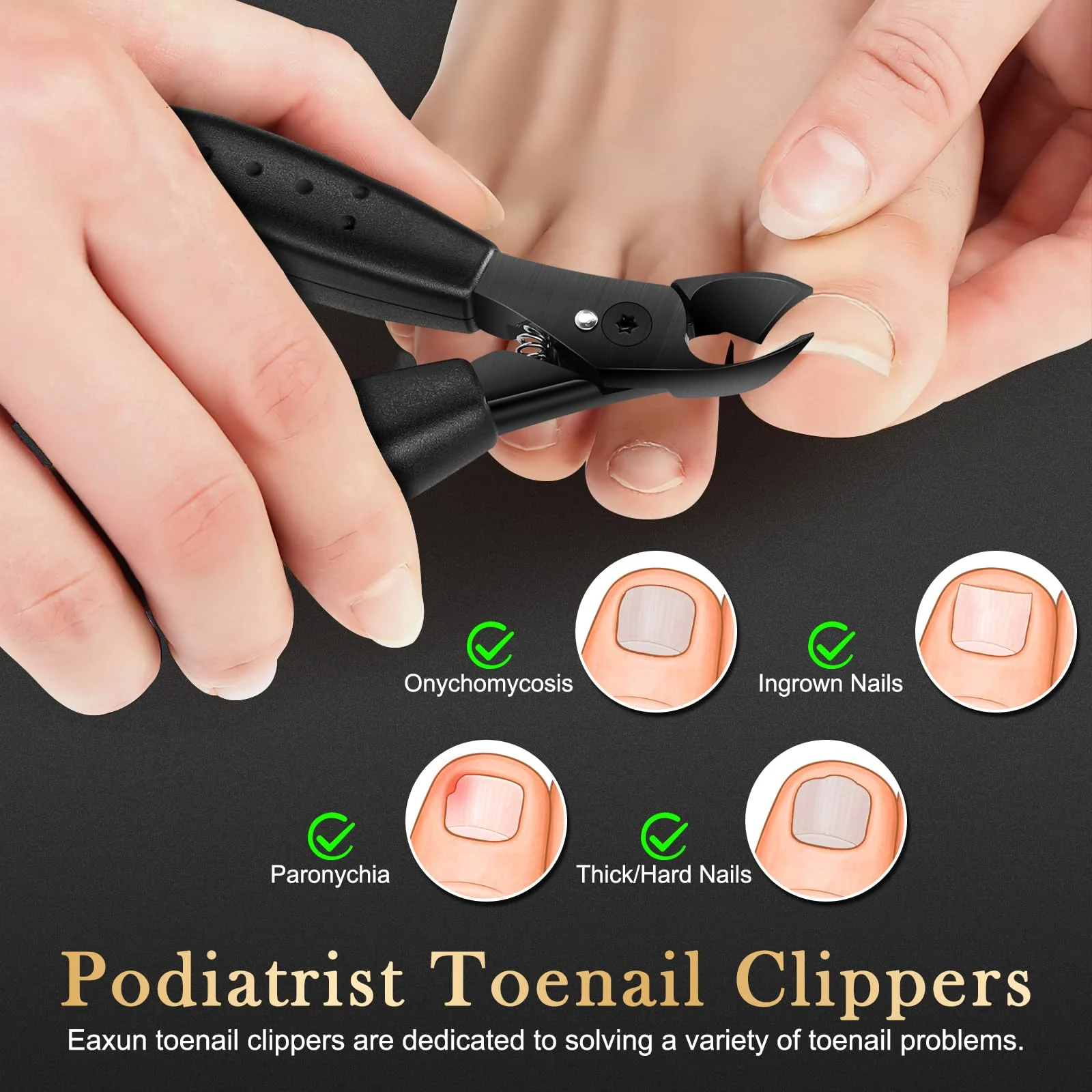 Toenail Clippers for Thick & Ingrown Nails, Professional Nail Clipper Set with Pedicure Tool, Super Sharp Fingernail Cutter with Catcher, Podiatrist Toe Nail Clippers Kit for Seniors, Men & Women - Image 3
