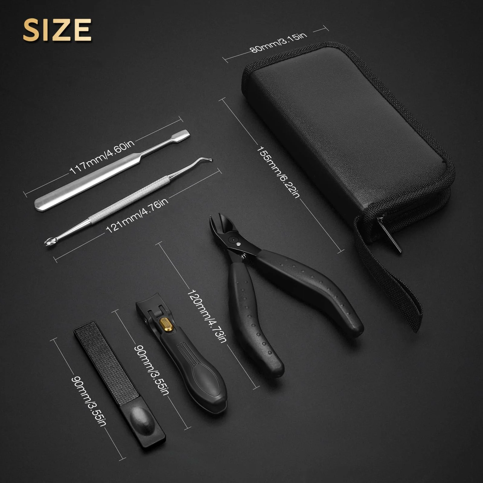 Toenail Clippers for Thick & Ingrown Nails, Professional Nail Clipper Set with Pedicure Tool, Super Sharp Fingernail Cutter with Catcher, Podiatrist Toe Nail Clippers Kit for Seniors, Men & Women - Image 8