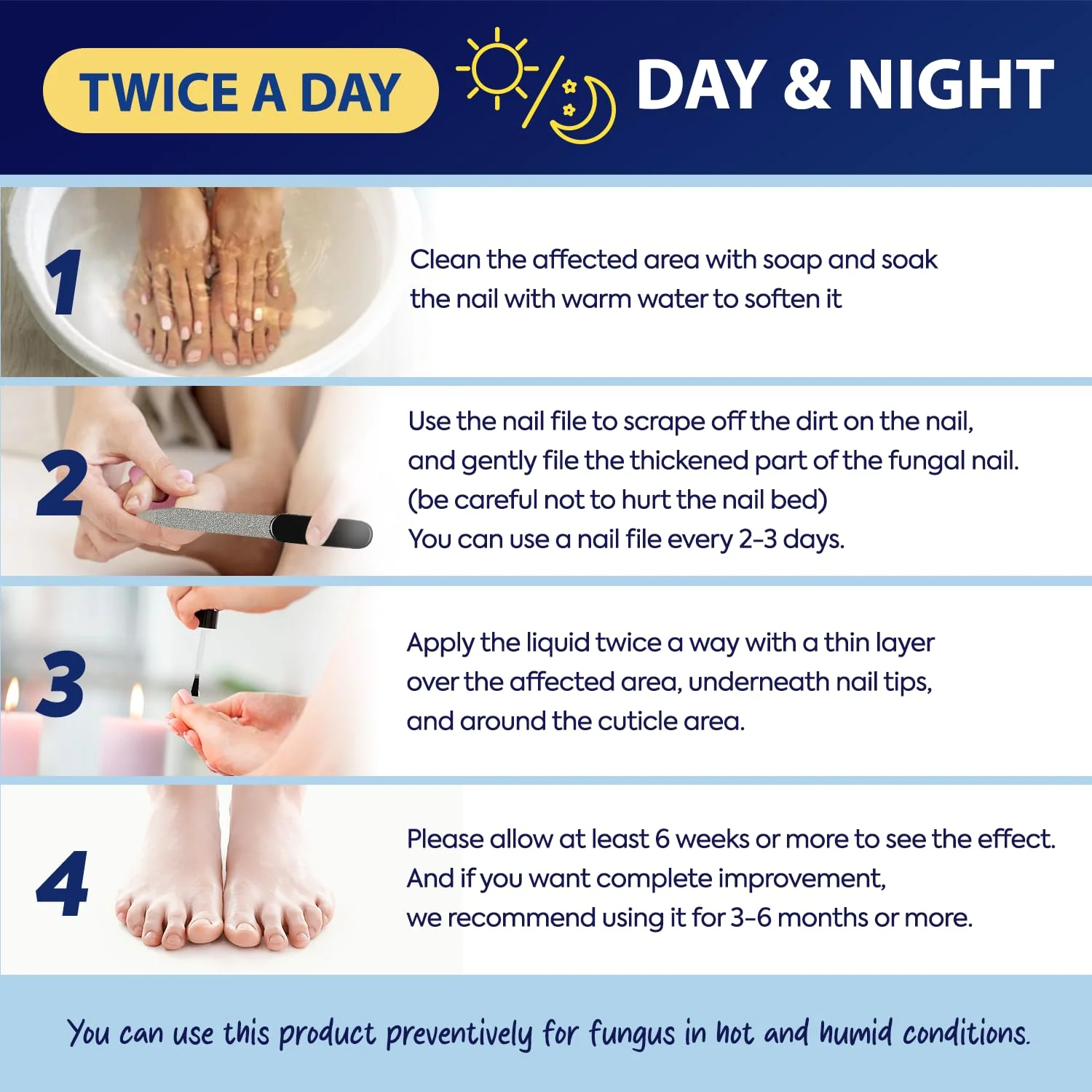 Toenail Fungus Treatment with 25% Undecylenic Acid, Toe Fungus Treatment for Toenail, Fungus Nail Treatment, Toenail Fungus Treatment Extra Strength, Fungal Nail Treatment for Athletes Foot - 2pcs - Image 4