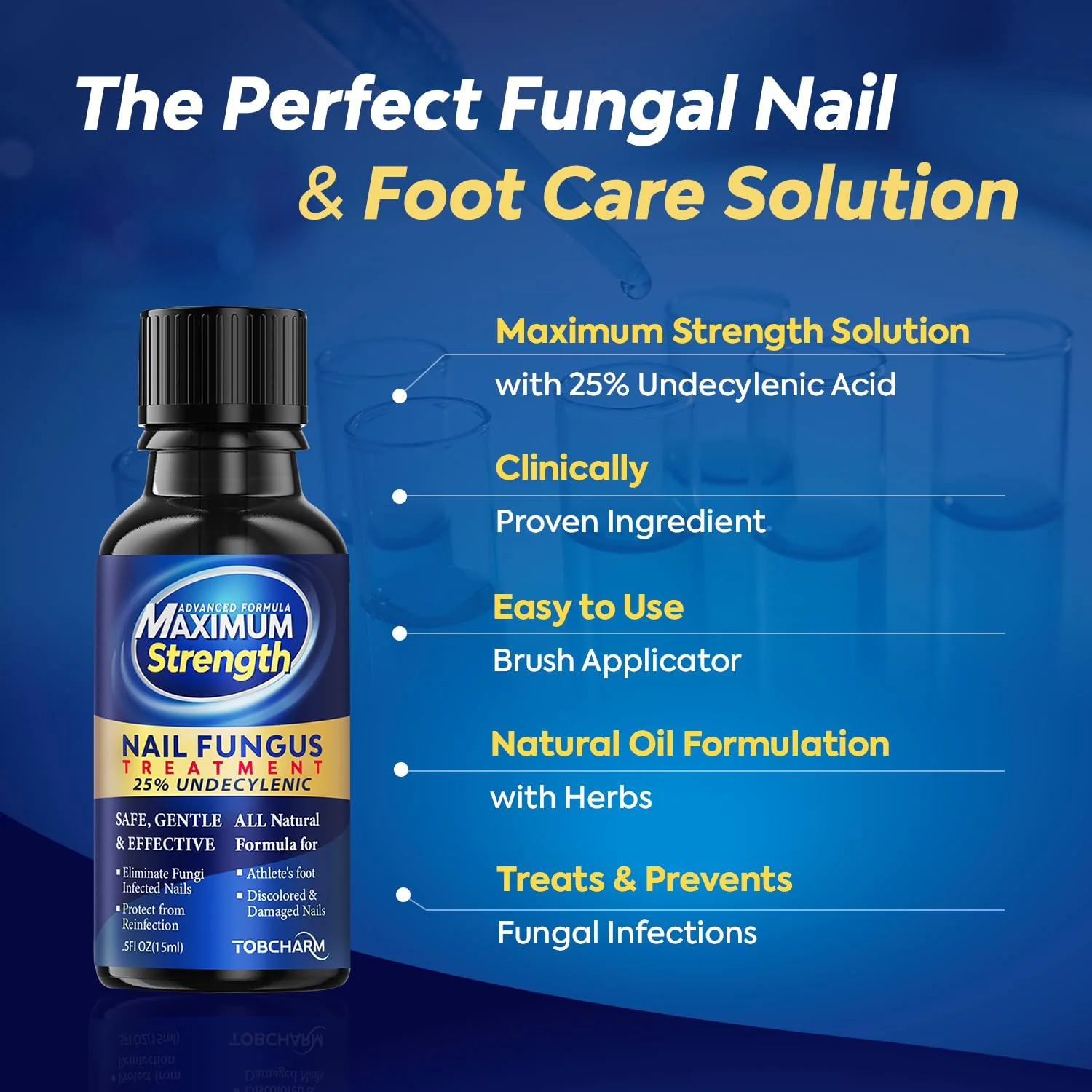 Toenail Fungus Treatment with 25% Undecylenic Acid, Toe Fungus Treatment for Toenail, Fungus Nail Treatment, Toenail Fungus Treatment Extra Strength, Fungal Nail Treatment for Athletes Foot - 2pcs - Image 6