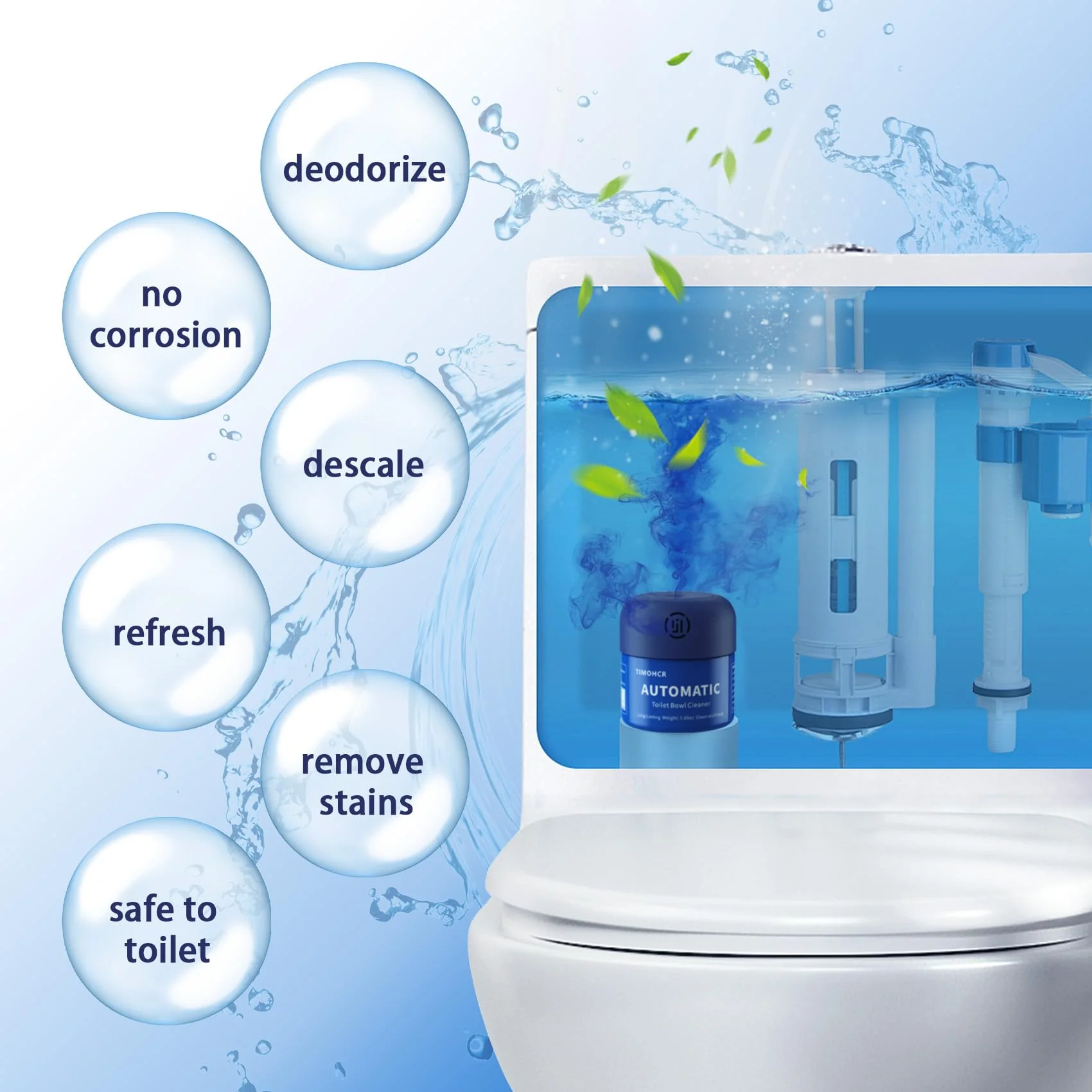 Toilet Bowl Cleaner, Automatic Long Lasting Continuous Toilet Bowl Cleaners, Bathroom Cleaner Prevent Stain Build Up Deep Clean,3 Bottles Septic Safe Toilet Bowl Tablets in Bottle Eucalyptus Scent - Image 5