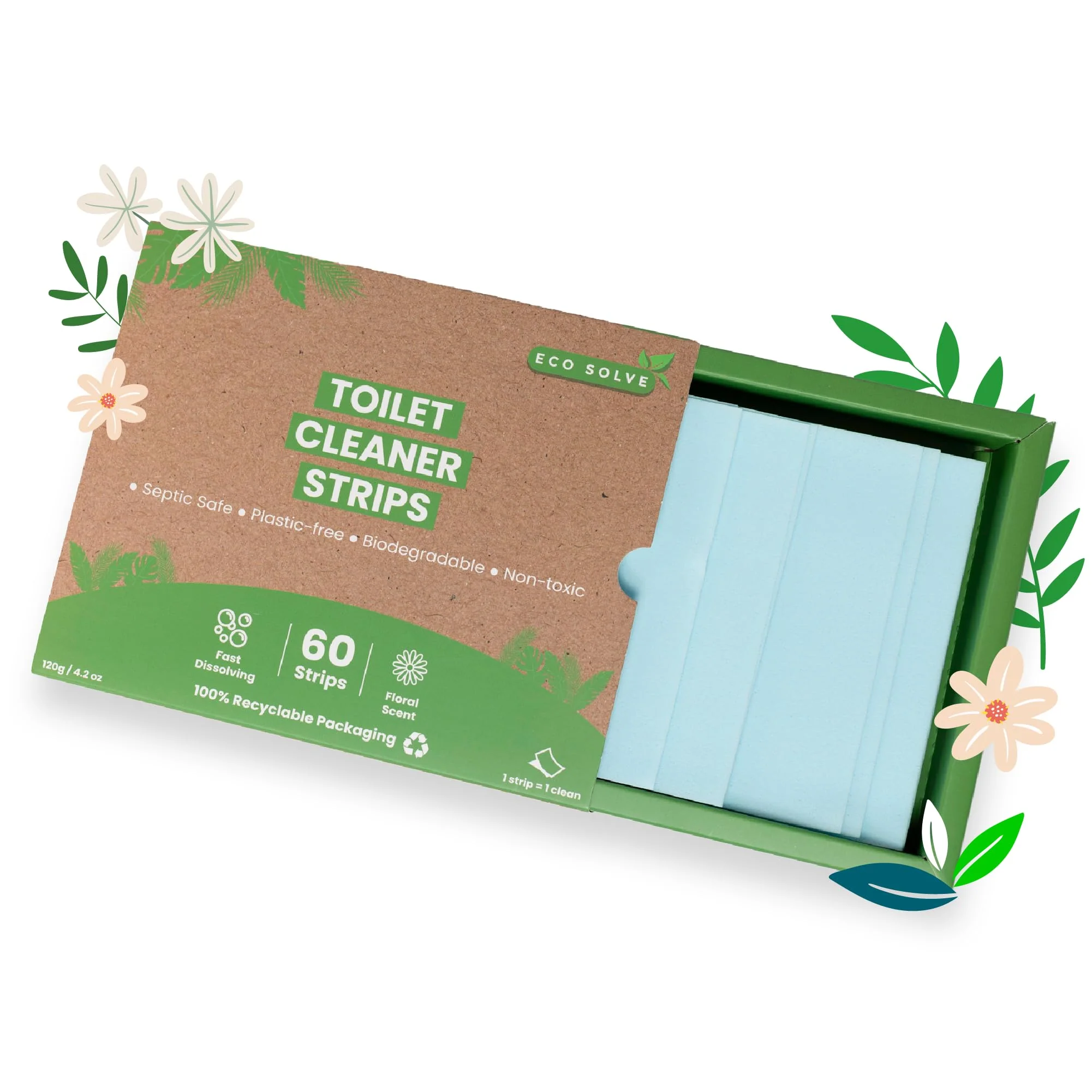 Toilet Bowl Cleaner Strips, Eco-friendly, Non-toxic, Septic Safe, Removes Odors & Stains, Plastic-free, Natural Toilet Bowl Cleaner for Quick and Easy Cleaning, Toilet Fresheners (180 count) - Image 2