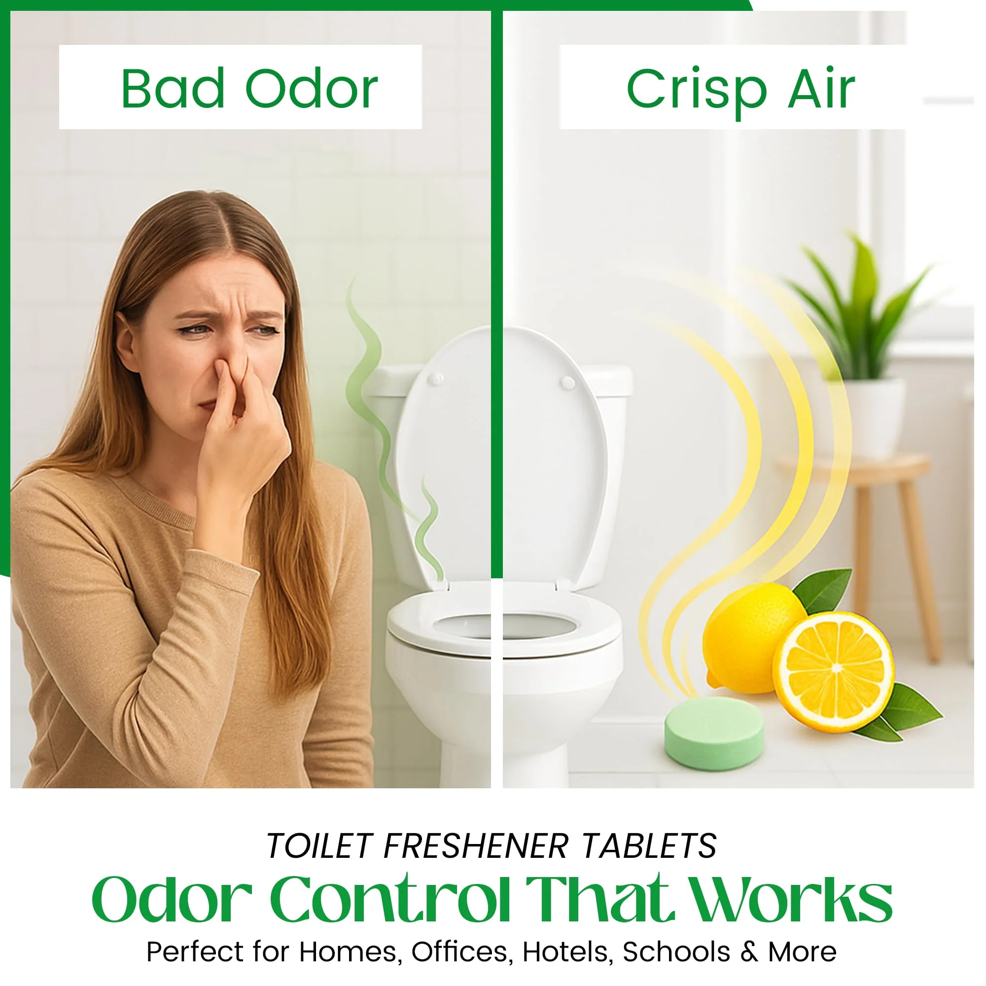 Toilet Deodorizer Tablets – Drop One In and Go – 60 Count Citrus Scent – Odor Elimination for Bathroom – Replaces Toilet Spray – Long Lasting – Fresh Bowl Freshener - Image 2