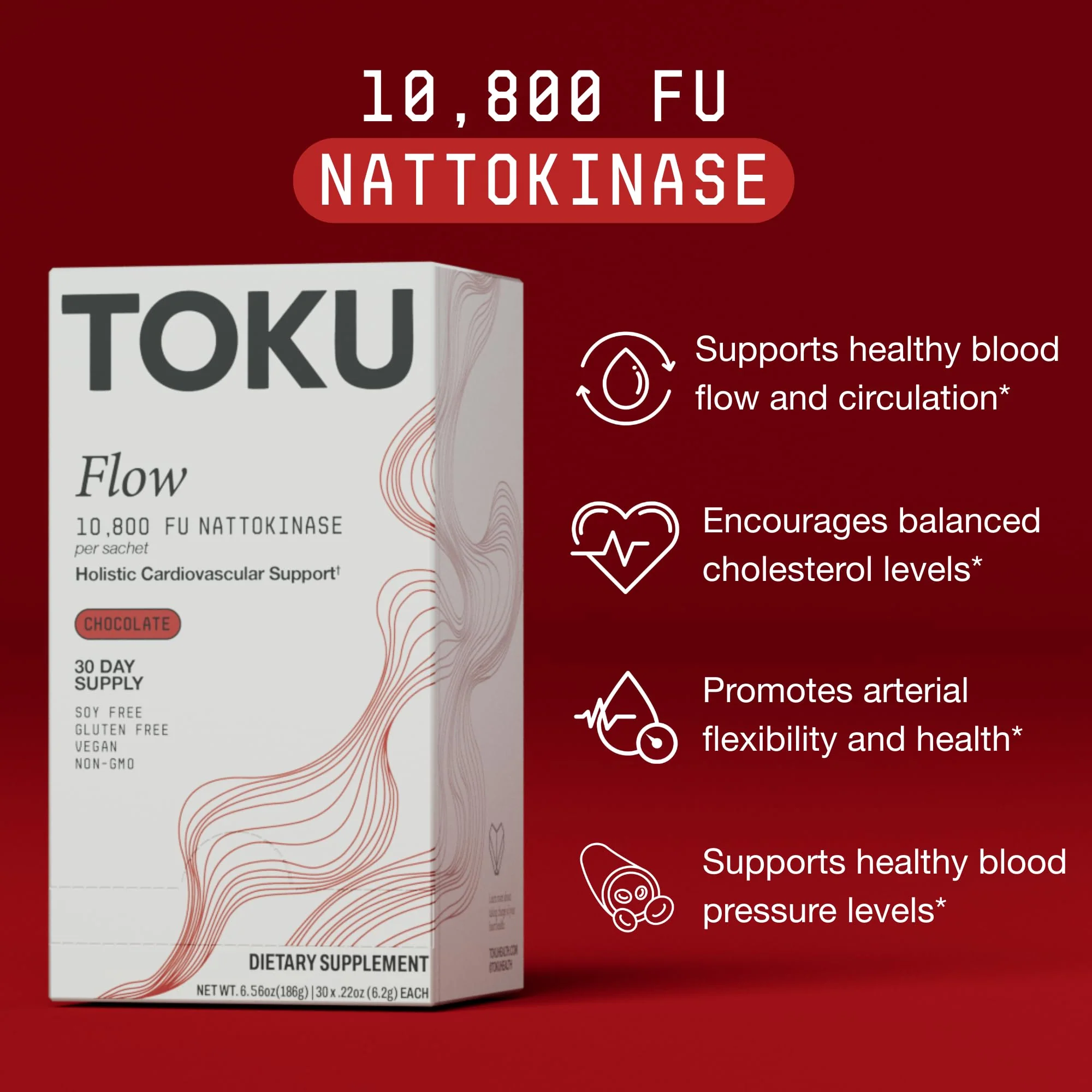 Toku Nattokinase 10,800 FU Supplement with Vitamin K2 MK7 & Oat Beta Glucan, Daily Circulation Support Powder, Plant-Based Drink Mix, Soy-Free, 30 Single-Serve Packets - Image 9