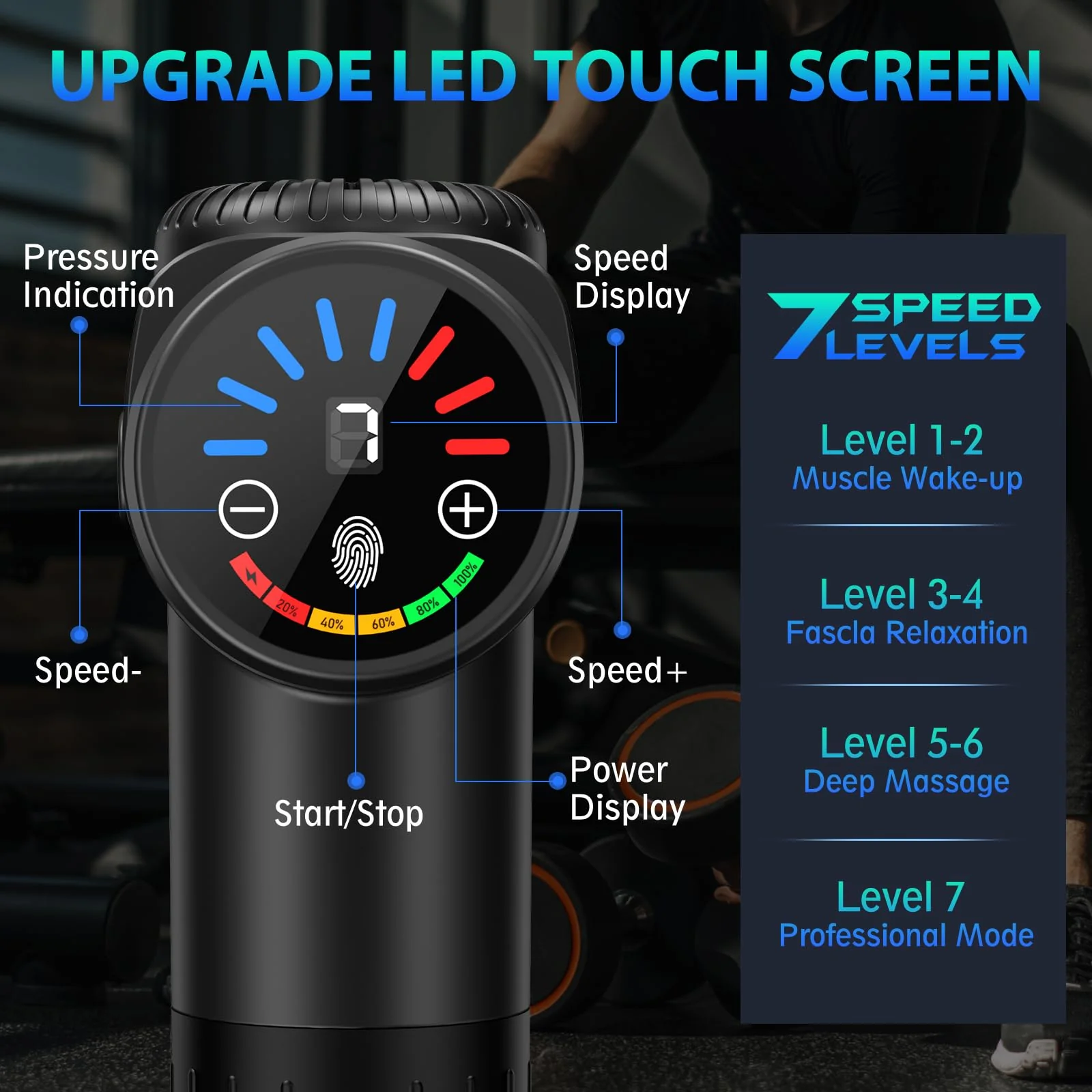 TOLOCO Massage Gun, Deep Tissue Back Massage for Athletes for Pain Relief, Percussion Massager with 10 Massages Heads & Silent Brushless Motor, Mothers Day Gifts, Black - Image 2