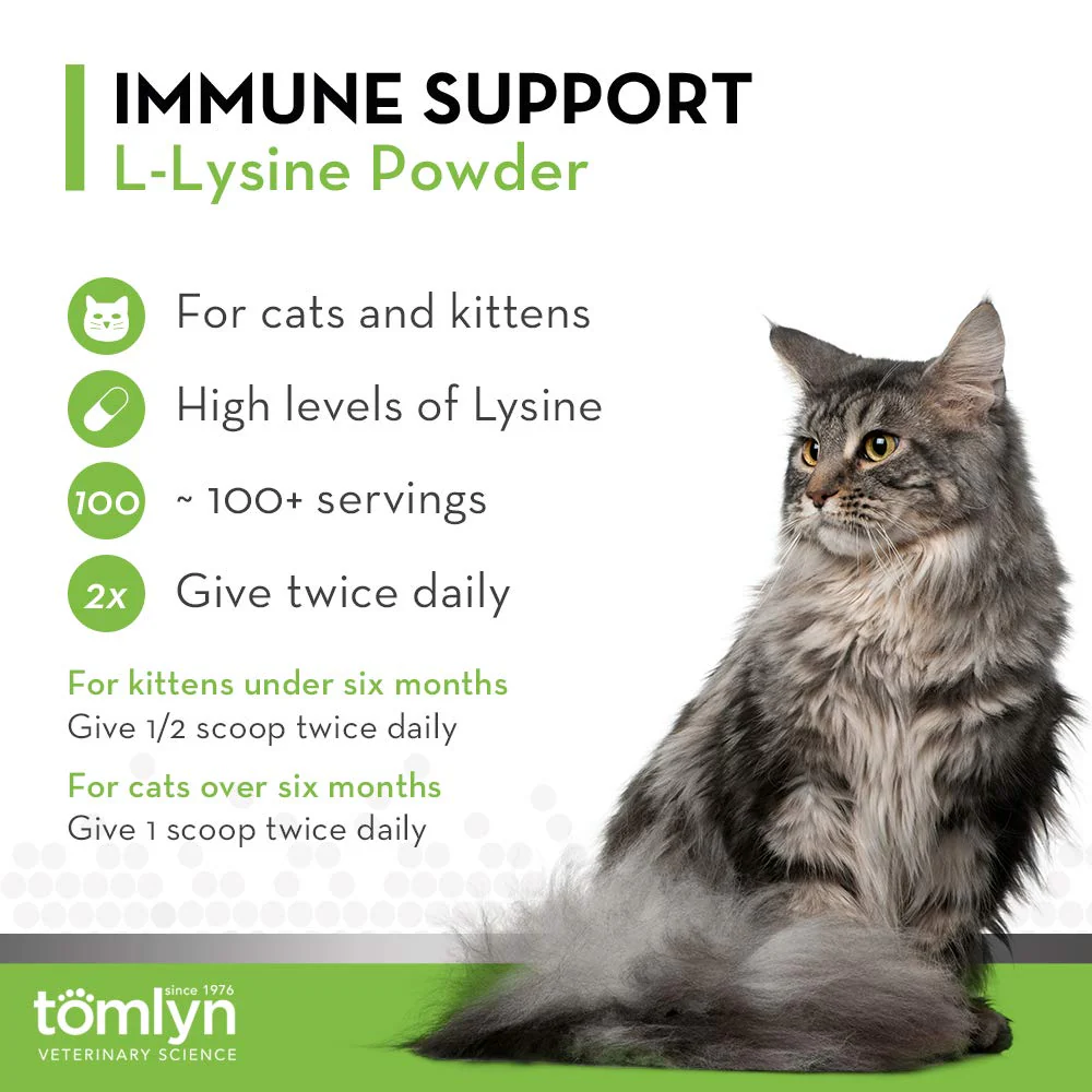 Tomlyn Immune Support Daily L-Lysine Supplement, Fish-Flavored Lysine Powder for Cats and Kittens, 3.5oz - Image 3