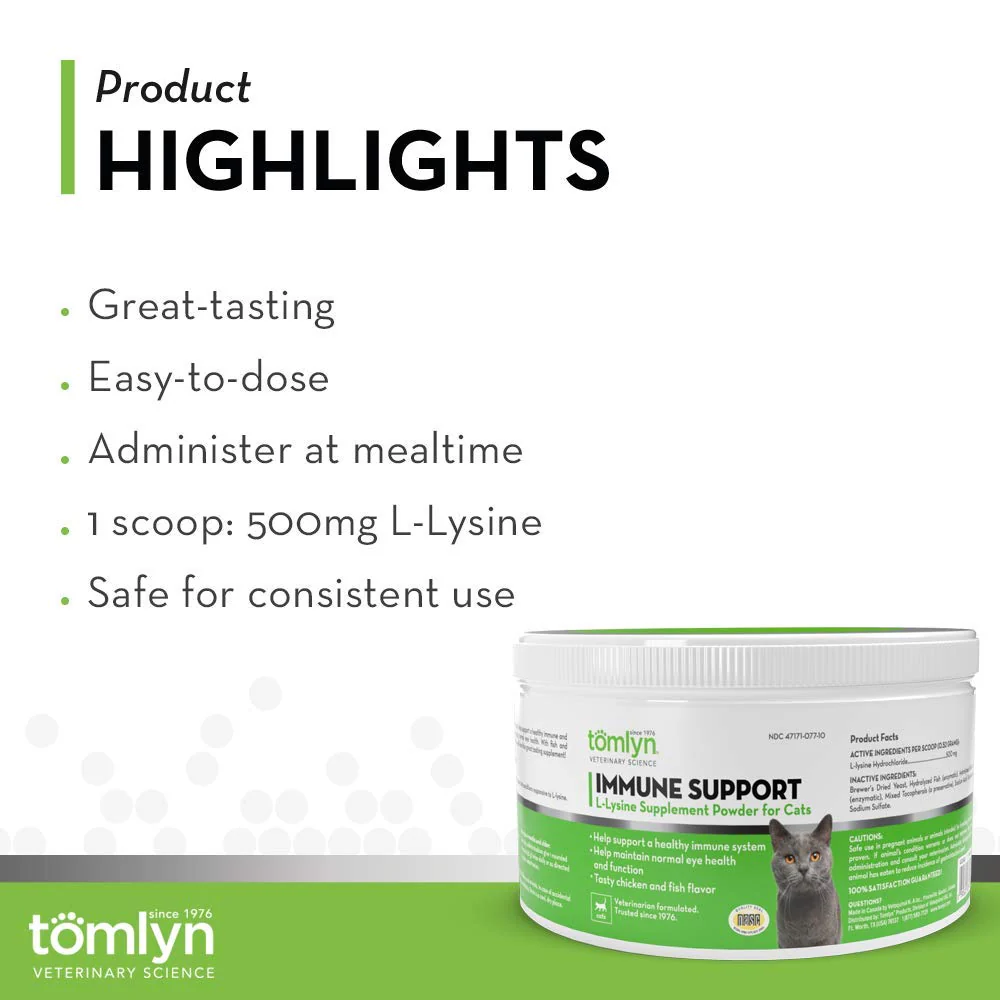 Tomlyn Immune Support Daily L-Lysine Supplement, Fish-Flavored Lysine Powder for Cats and Kittens, 3.5oz - Image 5