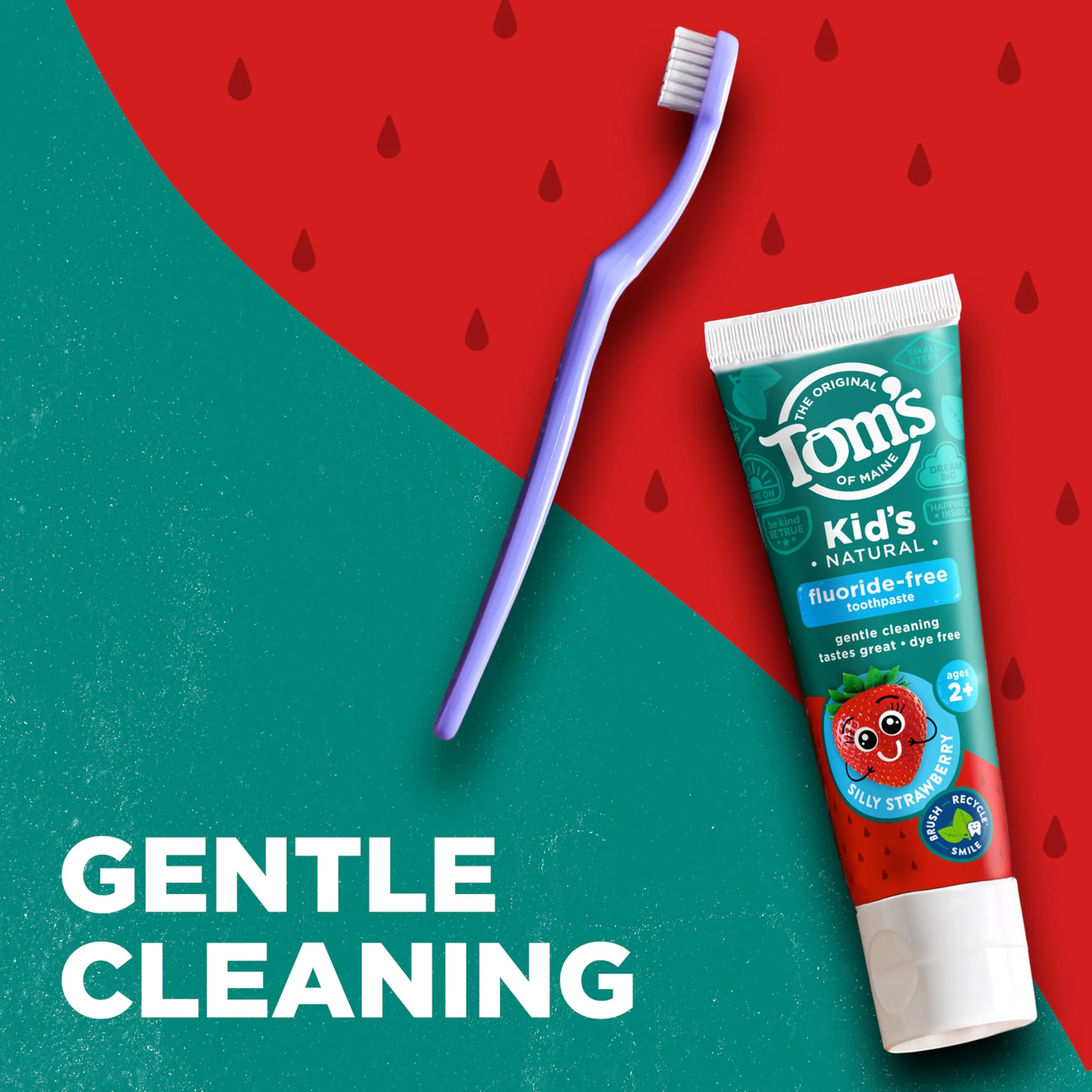 Tom's of Maine Natural Kid's Fluoride Free Toothpaste, Ages 2+, Silly Strawberry, 5.1 oz. 3-Pack (back in original formula) - Image 4