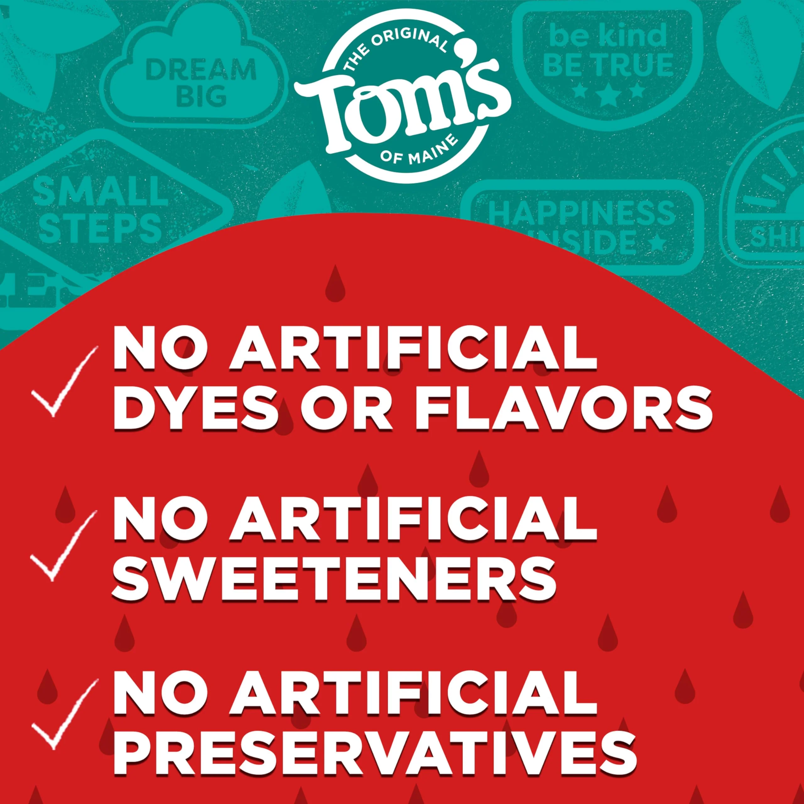 Tom's of Maine Natural Kid's Fluoride Free Toothpaste, Ages 2+, Silly Strawberry, 5.1 oz. 3-Pack (back in original formula) - Image 7