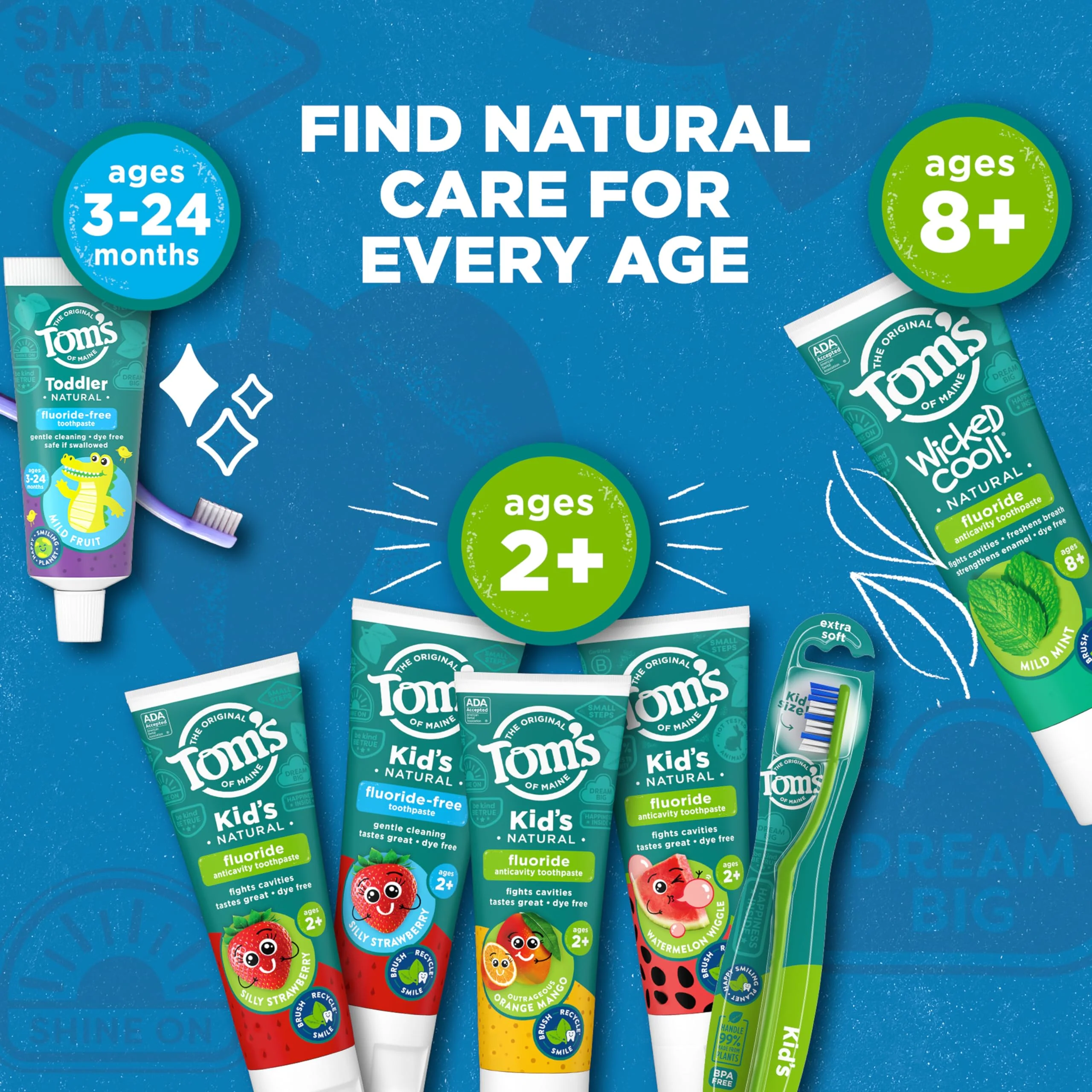 Tom's of Maine Natural Kid's Fluoride Free Toothpaste, Ages 2+, Silly Strawberry, 5.1 oz. 3-Pack (back in original formula) - Image 9