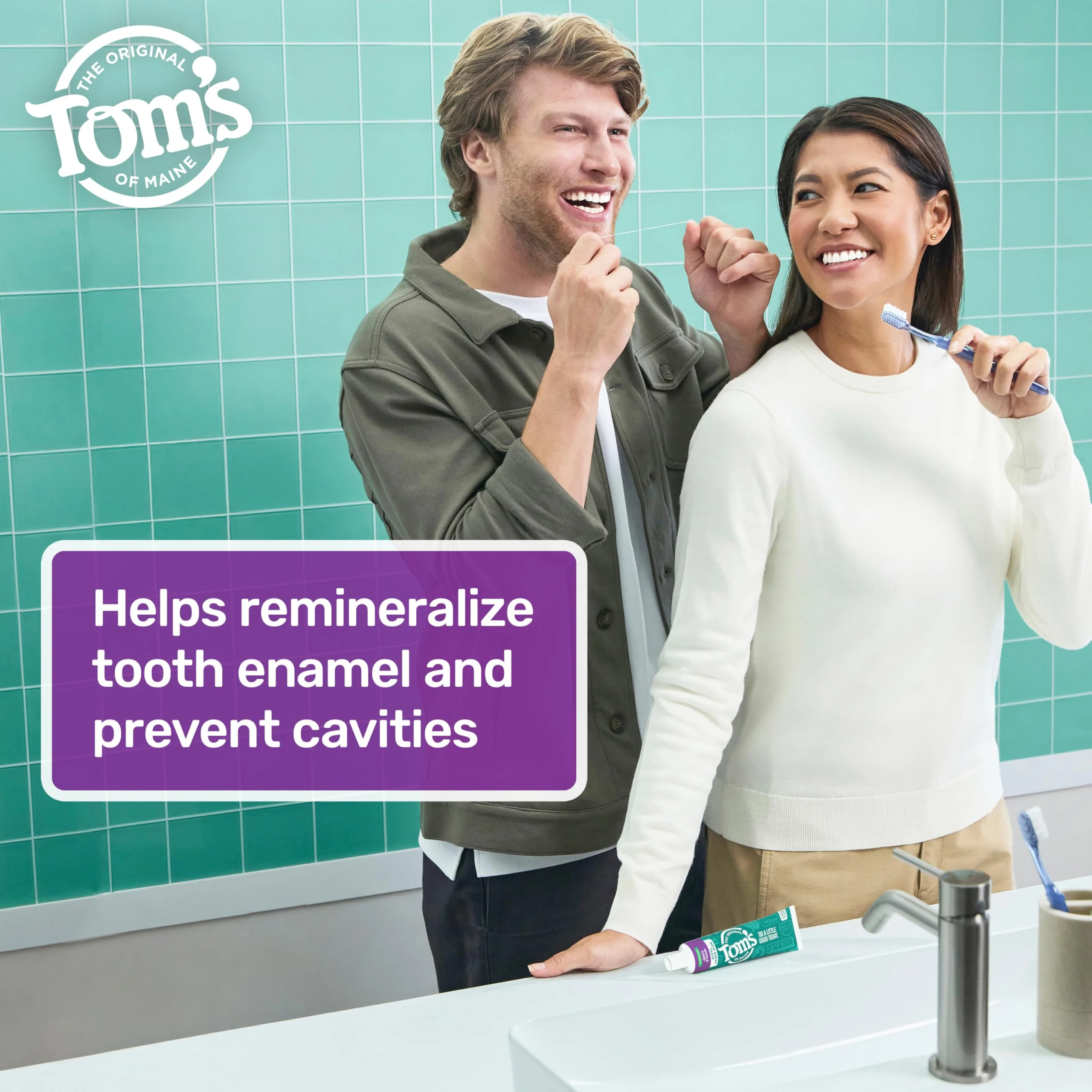 Tom's of Maine Whole Care Natural Toothpaste with Fluoride, Spearmint, 4 Ounce (Pack of 3), (Packaging May Vary) - Image 5