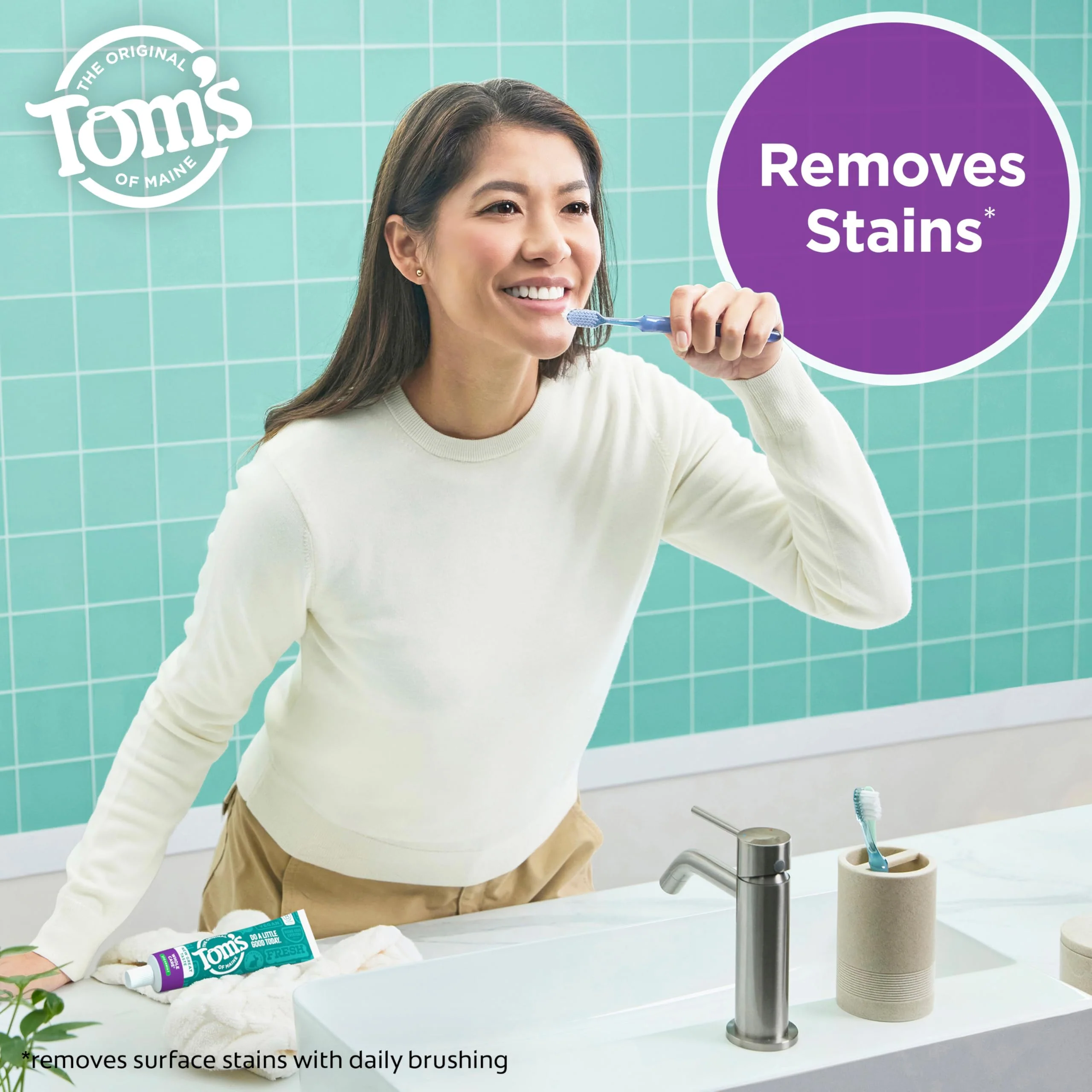 Tom's of Maine Whole Care Natural Toothpaste with Fluoride, Spearmint, 4 Ounce (Pack of 3), (Packaging May Vary) - Image 4
