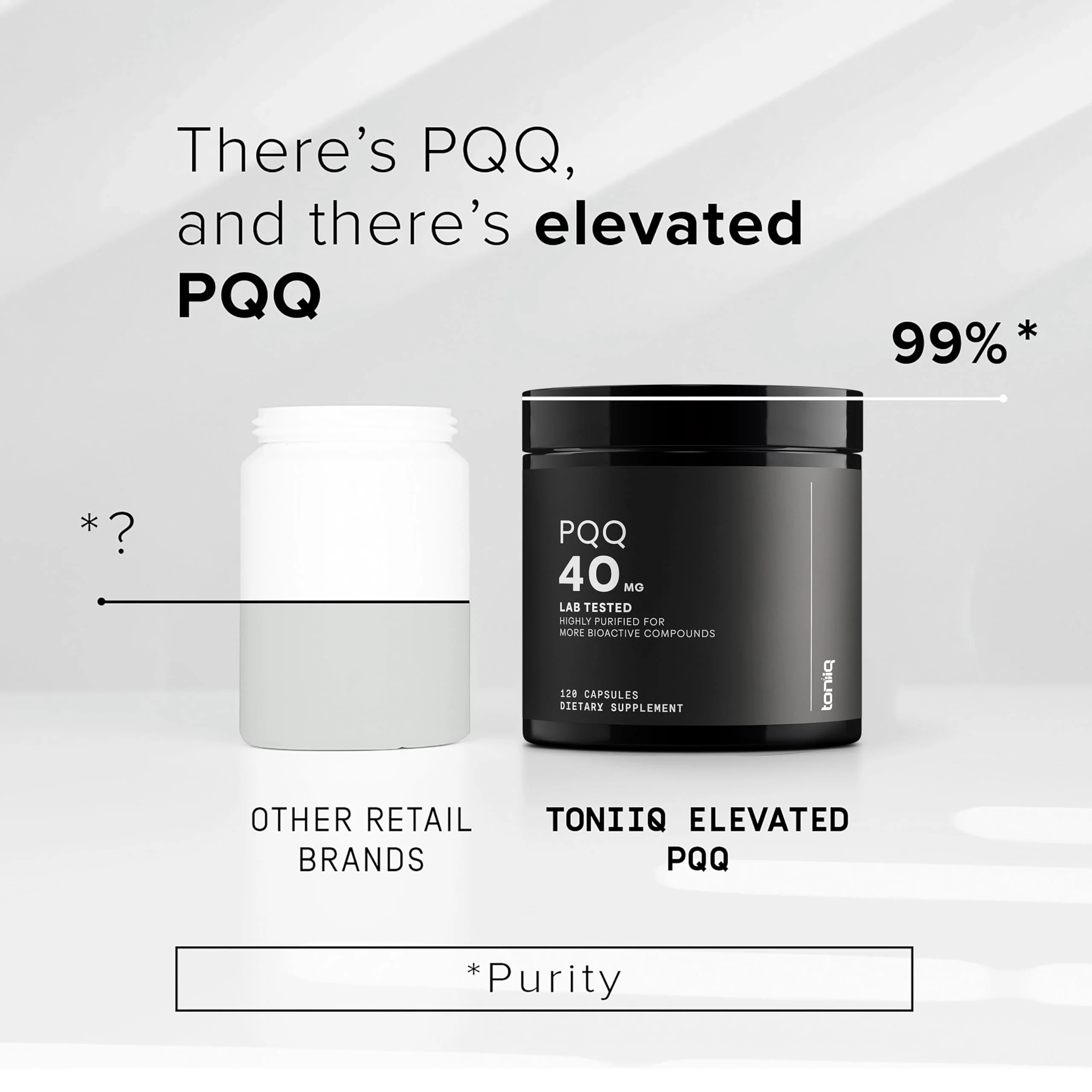 Toniiq 99%+ 40mg Supplement - Ultra High Purity PQQ 40mg Concentrated Formula - PQQ 40 mg 120 Capsules - Pyrroloquinoline Quinone Supplement - 1 Capsule Serving - Vegetarian Capsules - Image 6