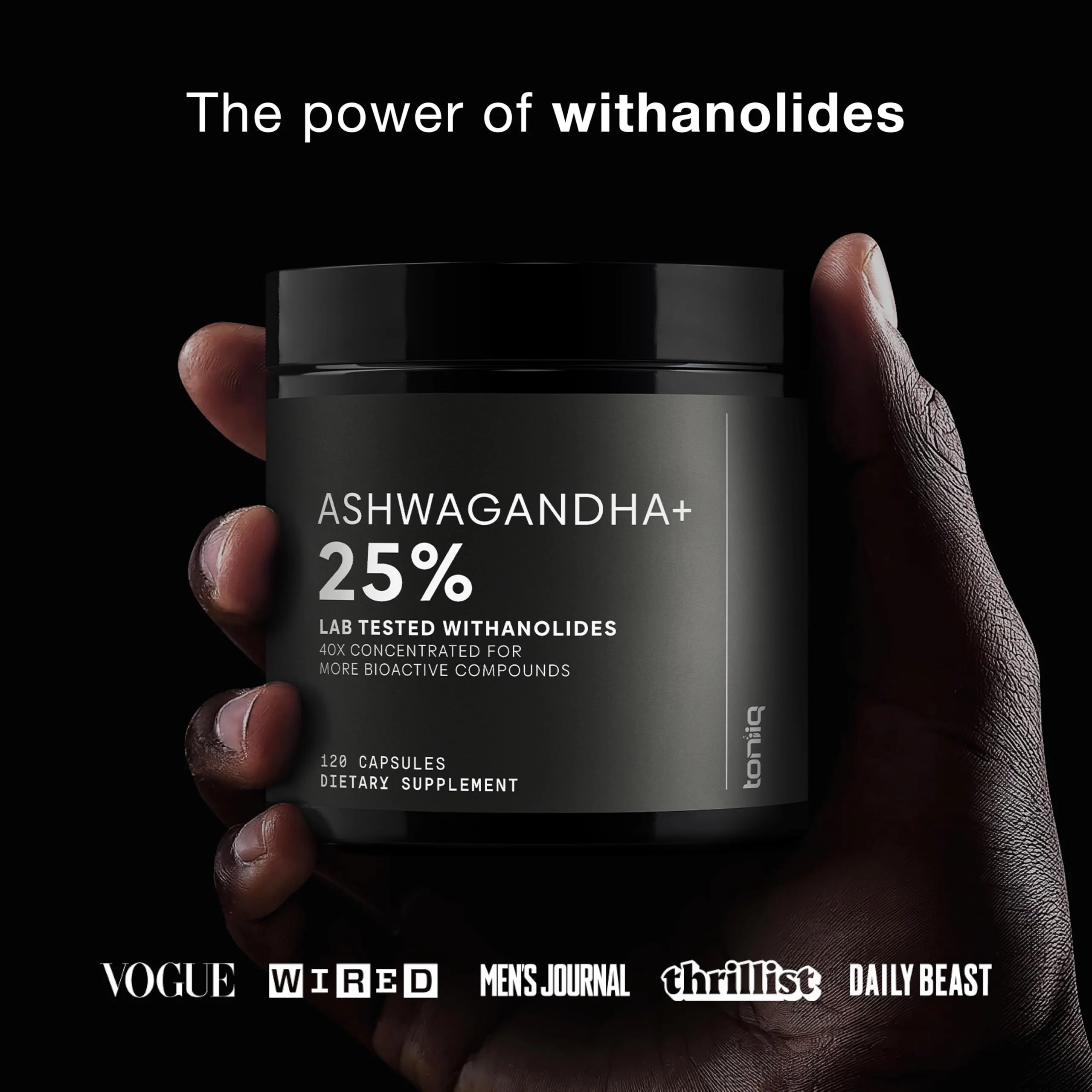 Toniiq Ashwagandha – 40:1 Concentrated Extract – 25% Withanolides – Wild Harvested in India – Highly Bioavailable with Black Pepper – Third-Party Tested – 120 Capsules - 1,300mg per Serving - Image 5