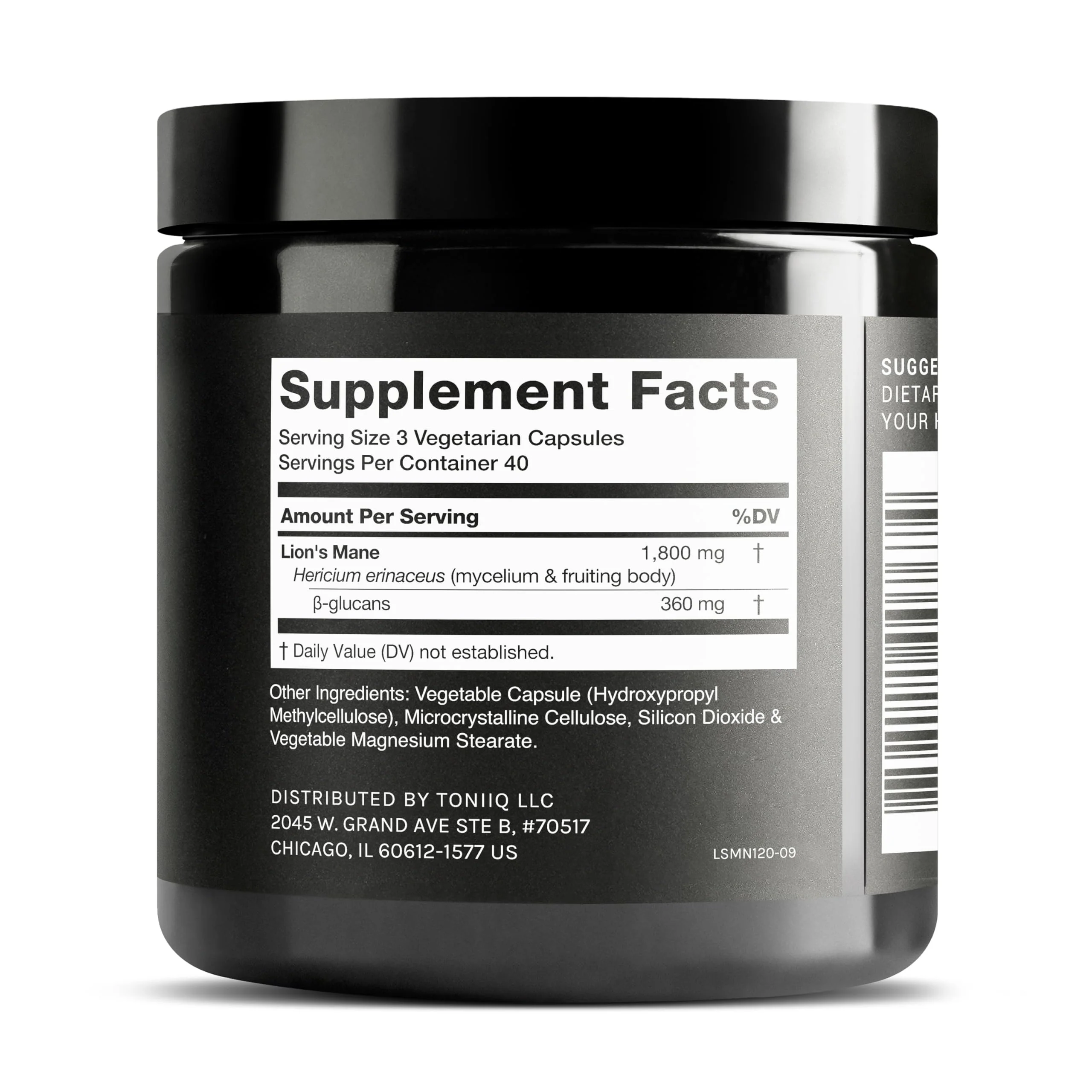 Toniiq Lion’s Mane - Ultra High Potency 10:1 Extract with 30% Polysaccharides - Highly Concentrated & Bioactive - Third-Party Lab Tested - 120 Capsules - Image 8