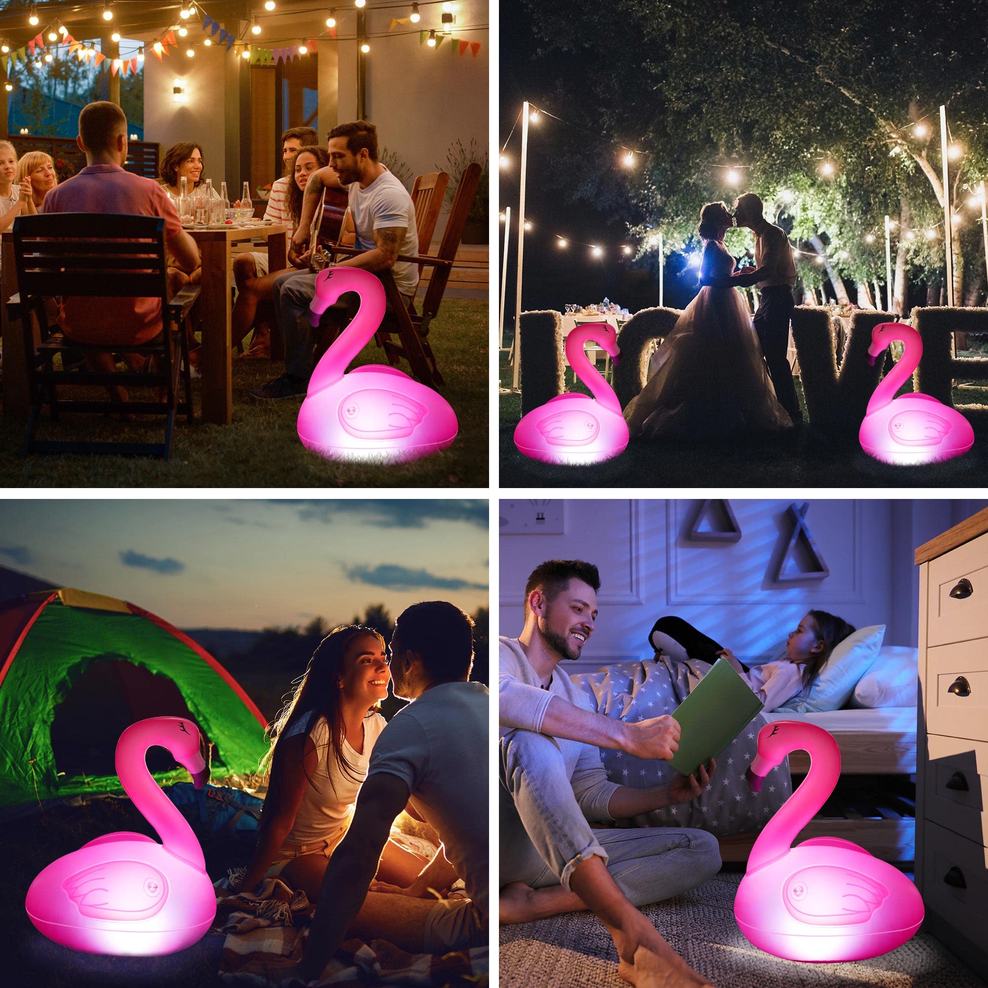 Toodour Floating Pool Lights, 2 Packs Solar Flamingo Pool Lights that Float, Waterproof Glow in The Dark Inflatable Solar Powered Flamingo Light for Swimming Pool, Party, Garden, Patio, Outdoor Decor - Image 2