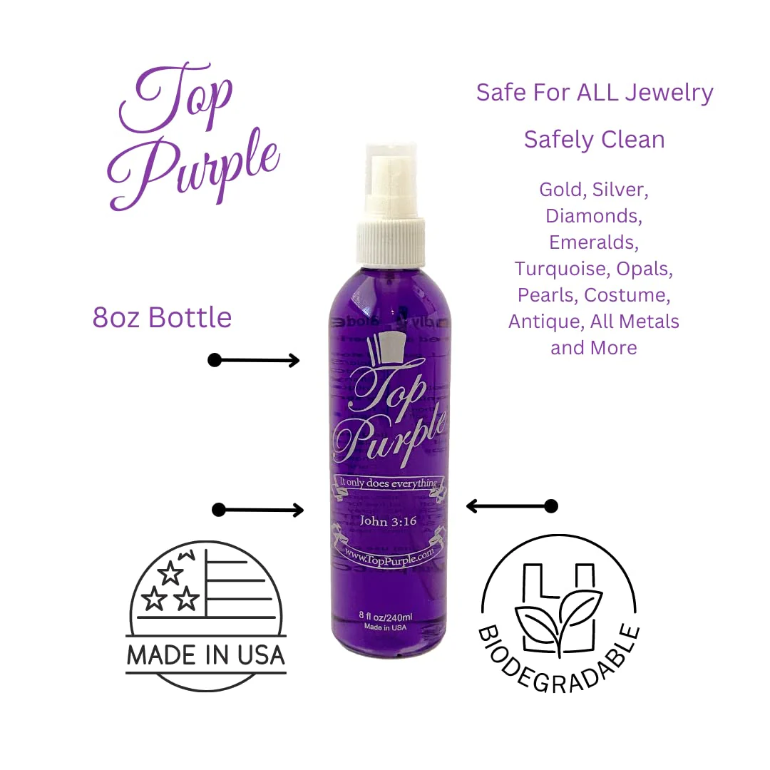 Top Purple Jewelry and More Cleaner 8 Ounce Spray Bottle - Image 9