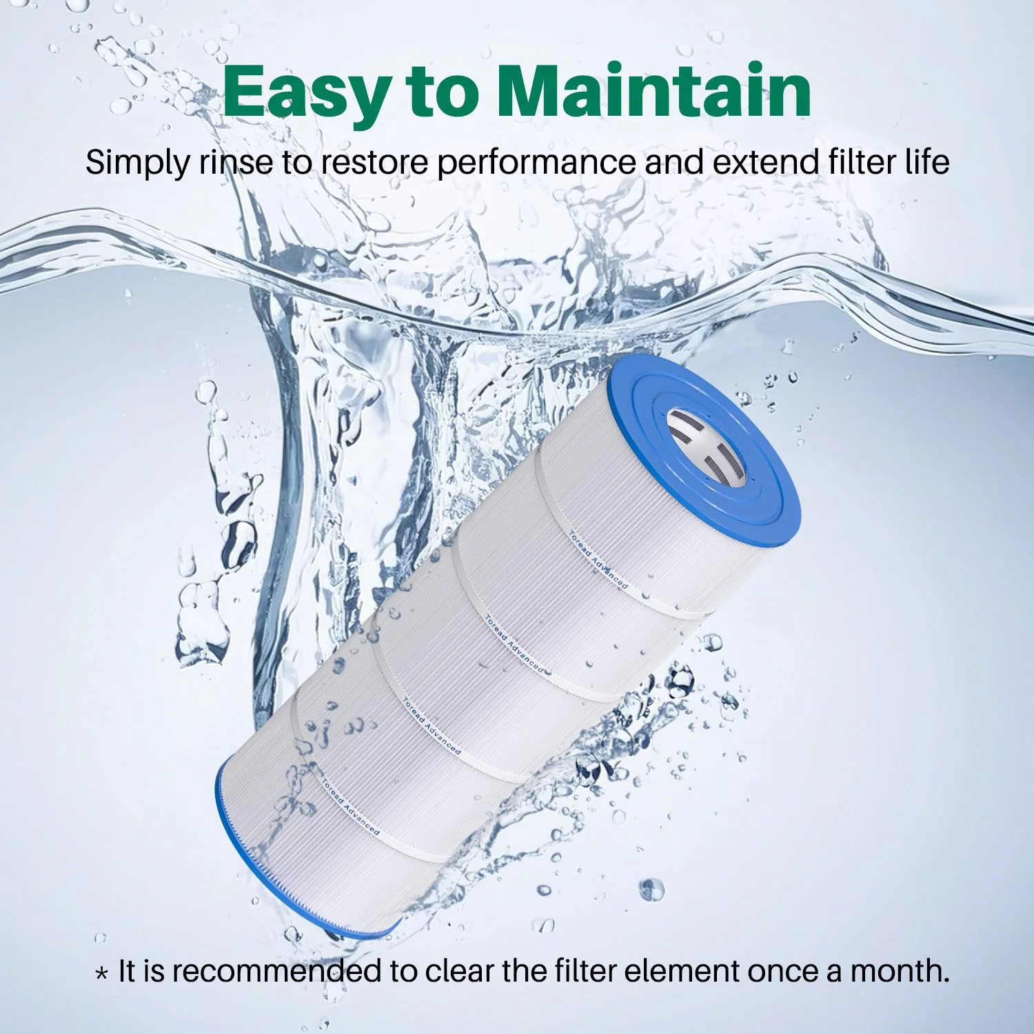 TOREAD PA120 Pool Filter Replacement for Ultra-B2, CX1200RE, C1200, Unicel C-8412, Filbur FC-1293, Waterway Clearwater II, Pro Clean 125, 817-0125N, Aladdin 22002, L x OD:23 1/4"x 8 15/16" - Image 6