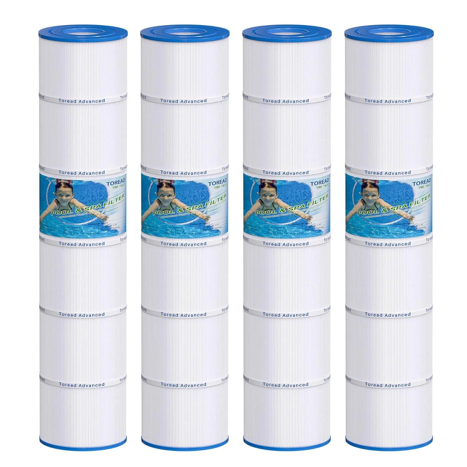 TOREAD PCC130 Pool Filter Replaces Pentair CCP520, R173578, PCC130, Ultral-A7, Unicel C-7472, Filbur FC-1978, FC-6475, Clean and Clear Plus 520, 817-0143, 178585, 4 X 130 sq. ft. L x OD:32 1/16"x 7"