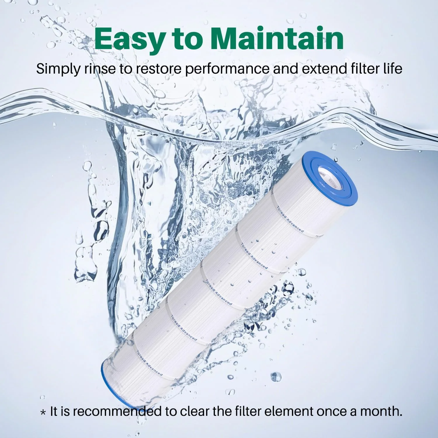 TOREAD PCC130 Pool Filter Replaces Pentair CCP520, R173578, PCC130, Ultral-A7, Unicel C-7472, Filbur FC-1978, FC-6475, Clean and Clear Plus 520, 817-0143, 178585, 4 X 130 sq. ft. L x OD:32 1/16"x 7" - Image 4