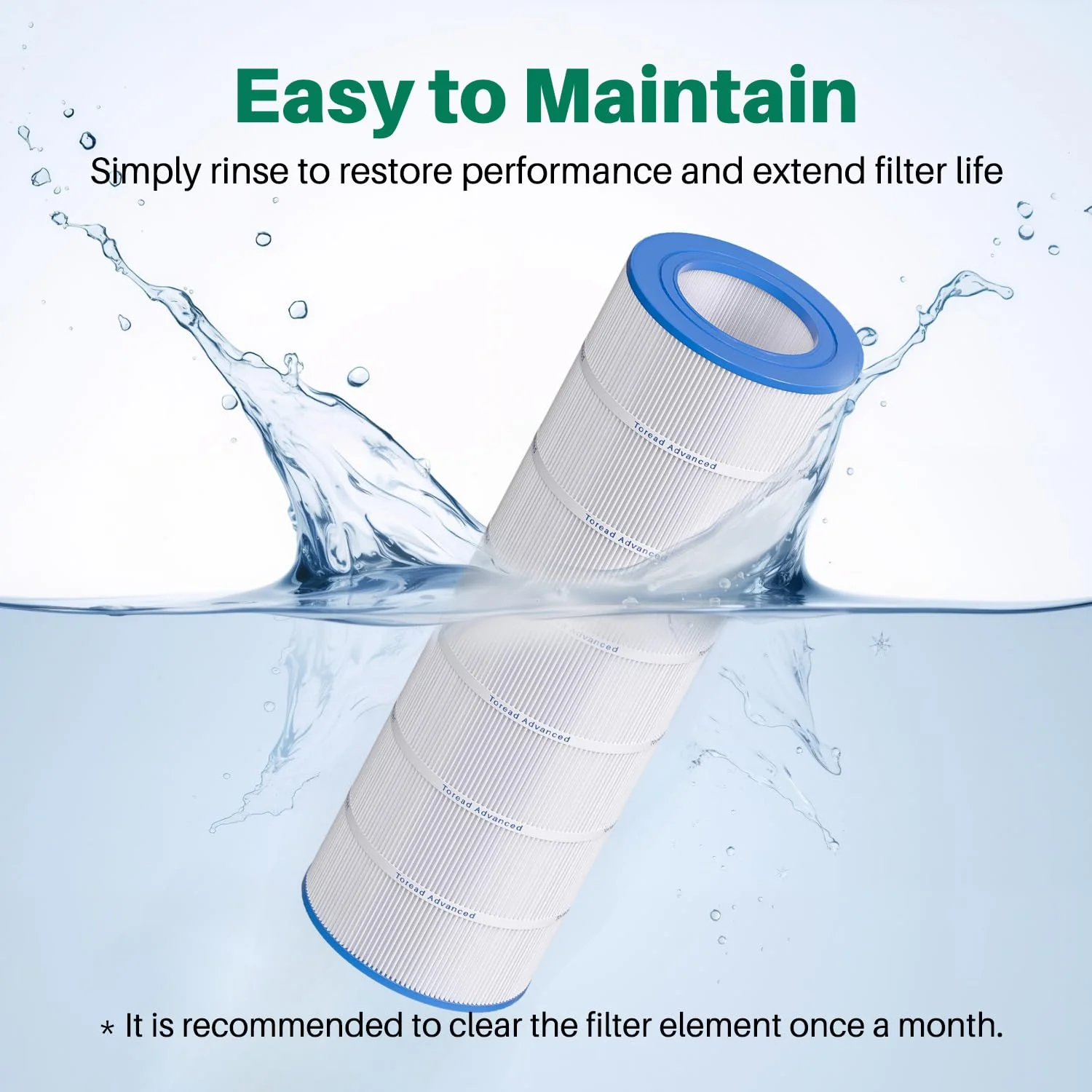 TOREAD Pool Filter Replacement for Pentair CC150, CCRP150, PAP150, PAP150-4, Ultral-C4, PP-C4, Unicel C-9415, R173216, 59054300, Filbur FC-0687, 160317, 160355, 160352, L x OD: 31 1/8" x10 1/16" - Image 5