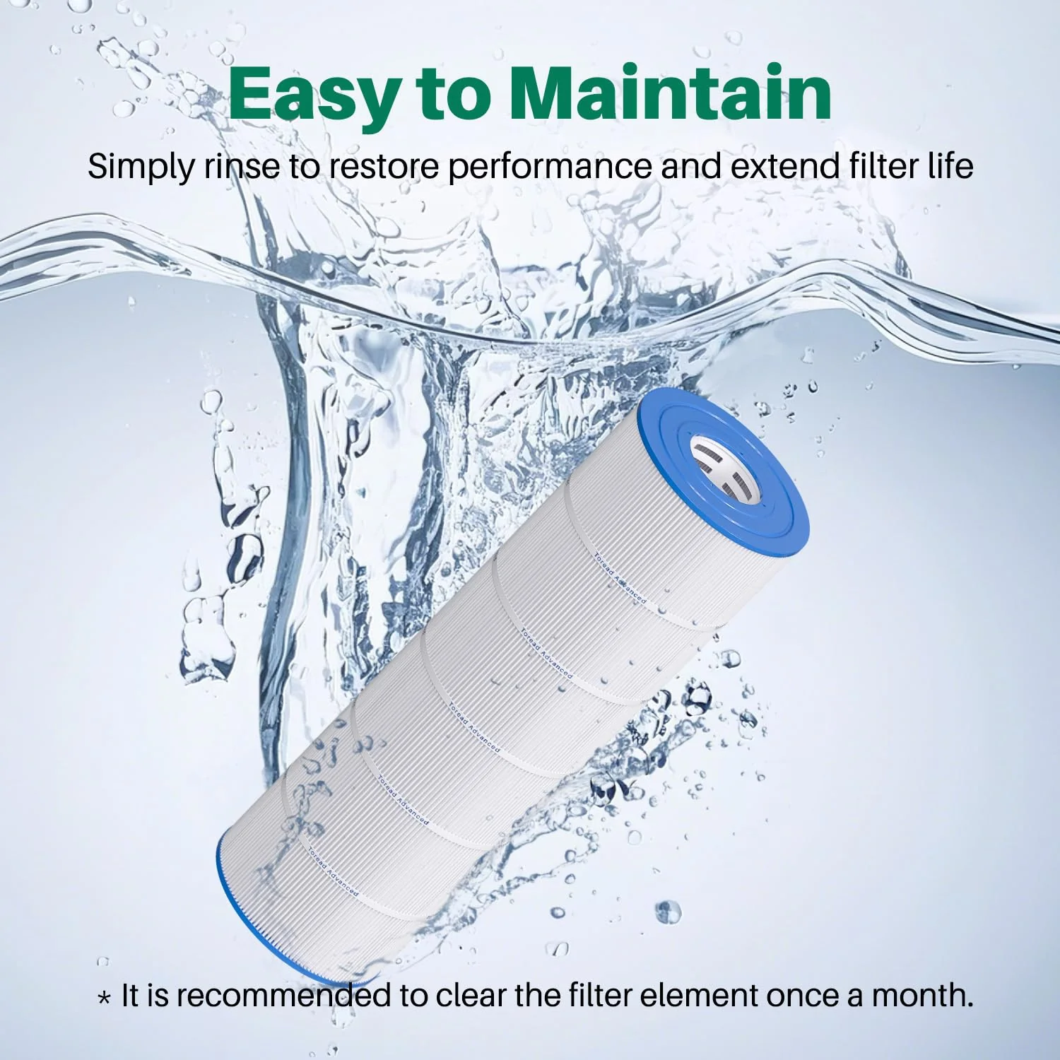 TOREAD Pool Replacement Filter for PA175, Hayward CX1750RE, C1750, Unicel C-8417, Filbur FC-1294, 25230-0175S, 817-0175P, Aladdin 27501, L x OD: 28 3/16" x8 15/16" - Image 6