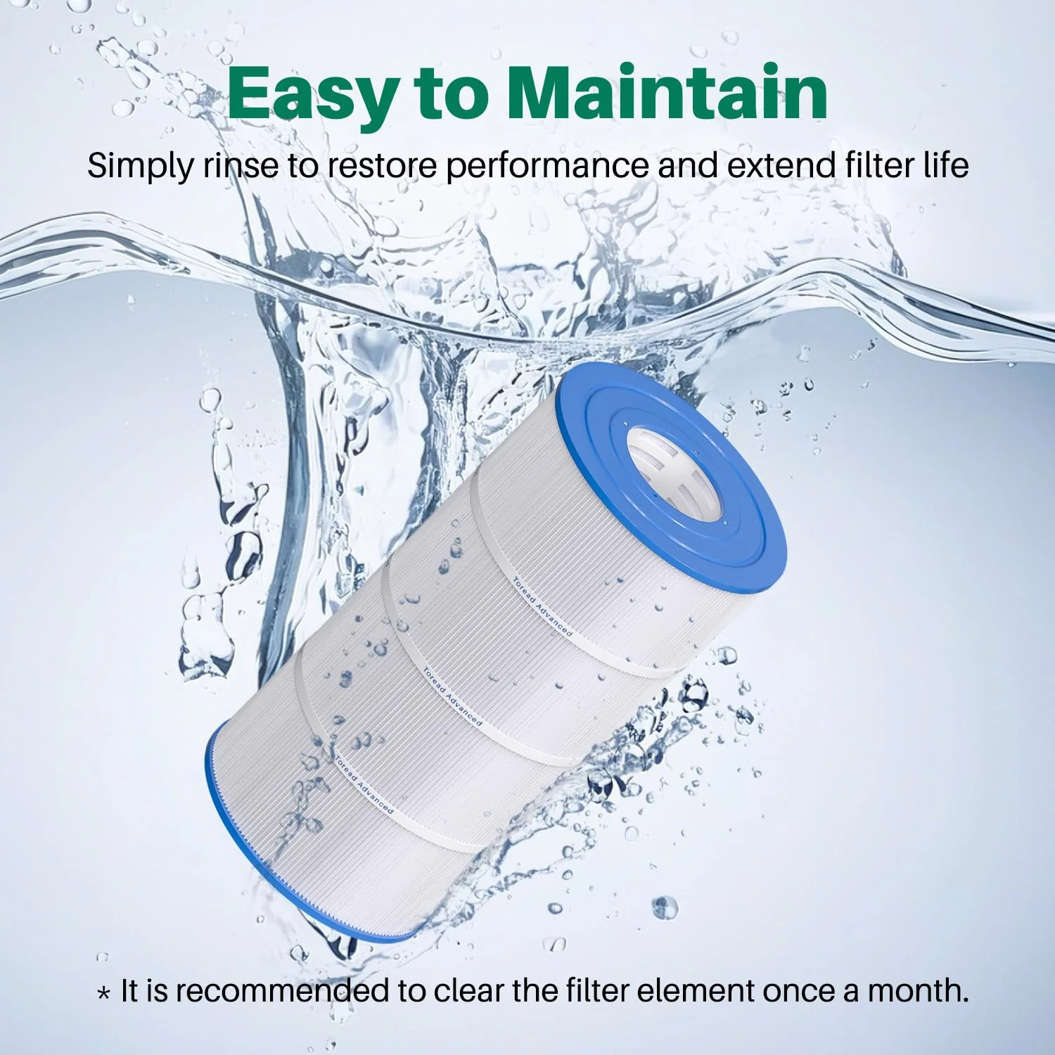 TOREAD Replacement for Pool Filter PA90, CX900RE, C900, Unicel C-8409, Filbur FC-1292, Posi-Clear Sta-Rite PXC95, Clearwater II ProClean 100, Aladdin 19002, 25230-0095S, 1 Pack - Image 6