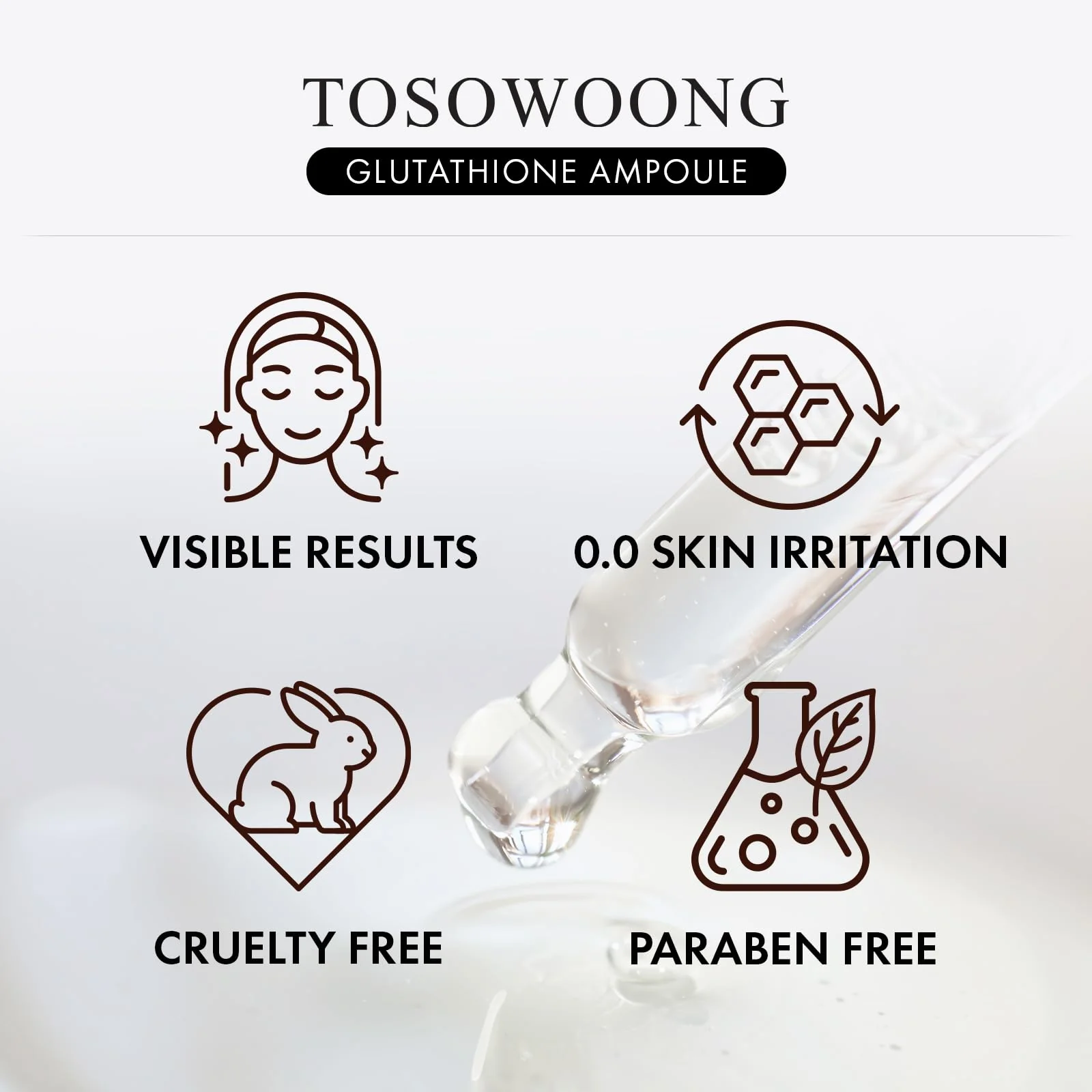 TOSOWOONG Glutathione Serum with 20,000ppm Glutathione, Niacinamide and hyaluronic acid, Dark Spot, Improve skin elasticity, Revitalize complexion, Korean Skincare, 30ml, 1.01 fl. oz. - Image 3
