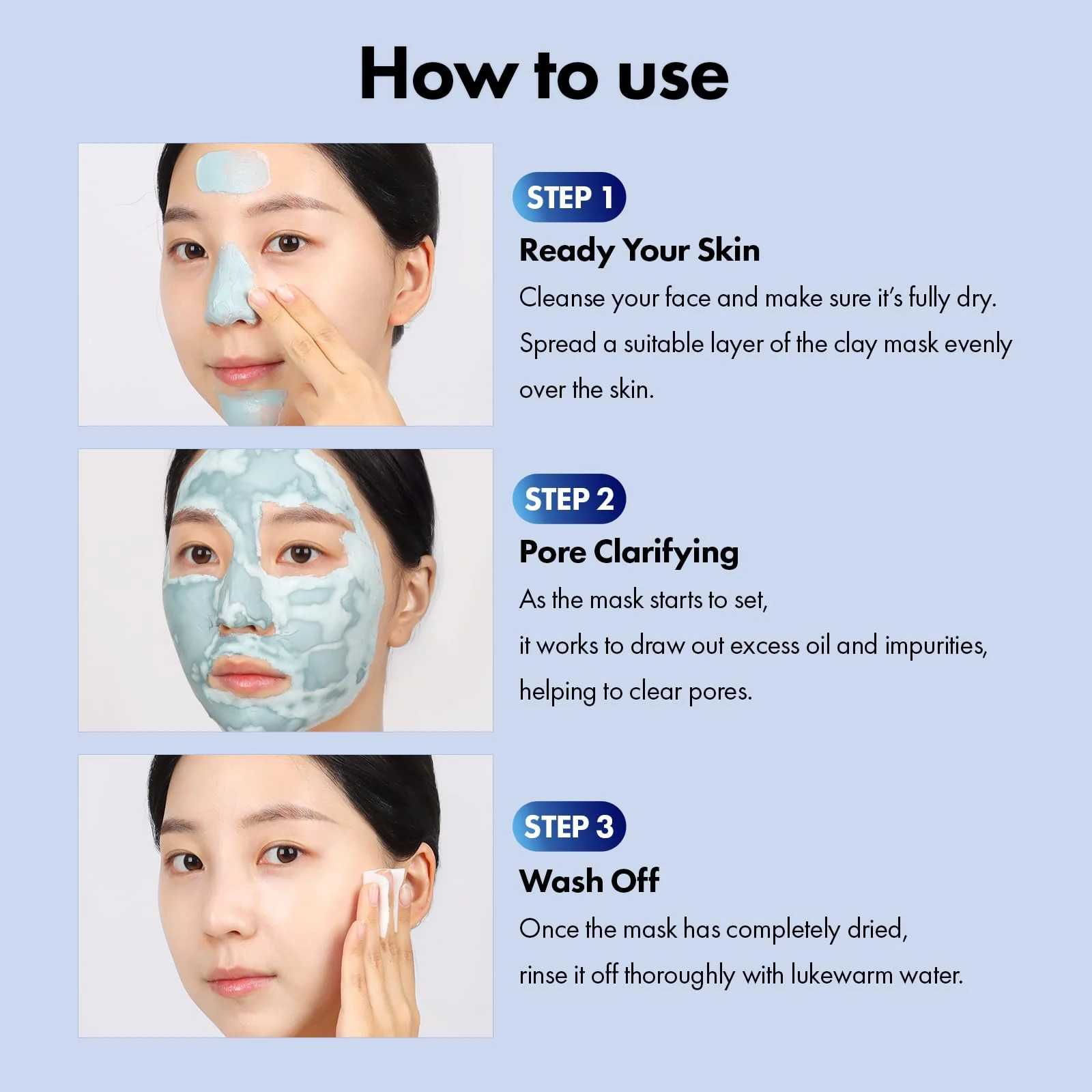 TOSOWOONG Real Blackhead Mud Mask, Facial & Nose Pore-Purifying Clay - Korean Mud Mask, Blackhead Remover for Face, Pore Tightening, Deep Pore Cleaner, Skin Cooling & Oil Control, 100 g / 3.52 oz. - Image 3