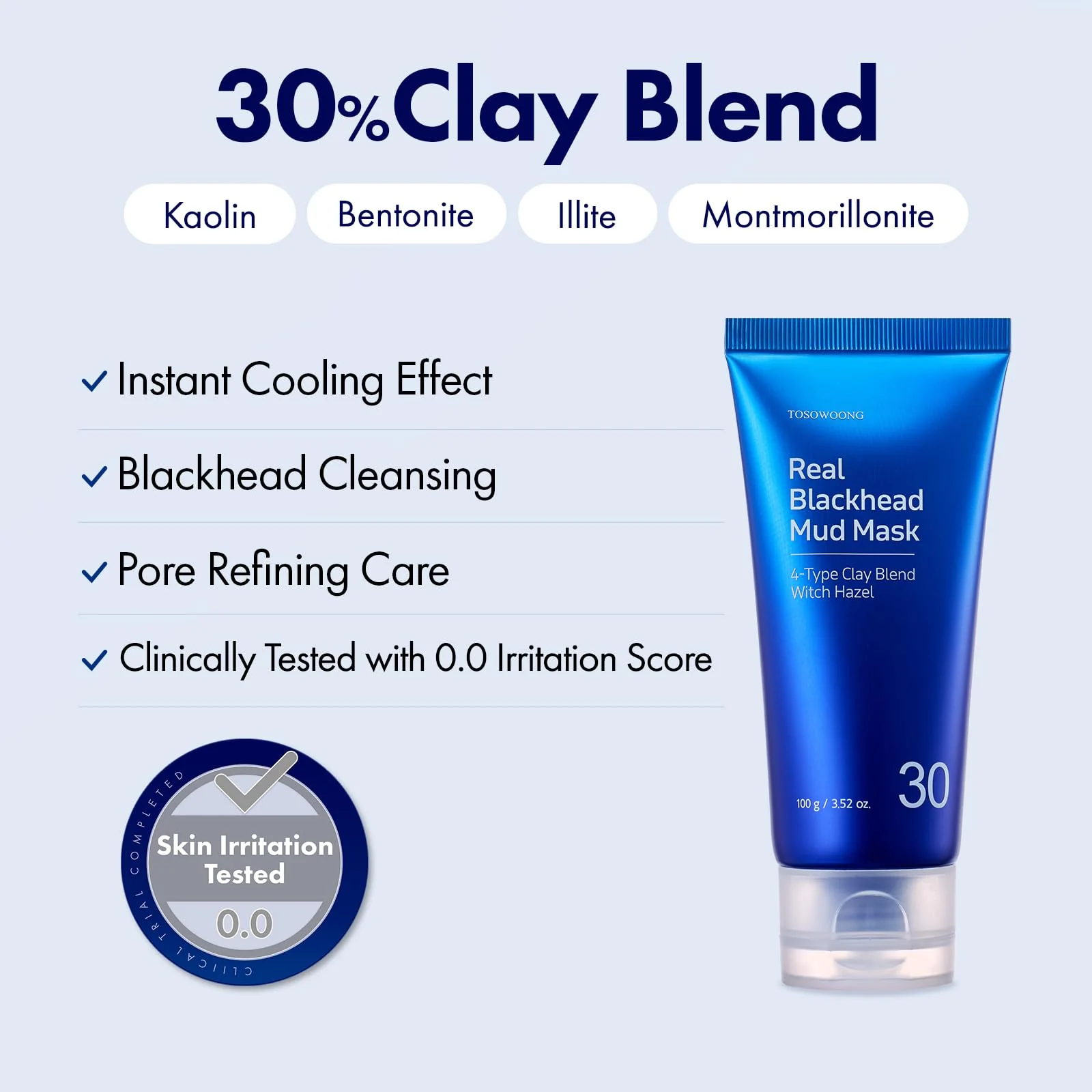 TOSOWOONG Real Blackhead Mud Mask, Facial & Nose Pore-Purifying Clay - Korean Mud Mask, Blackhead Remover for Face, Pore Tightening, Deep Pore Cleaner, Skin Cooling & Oil Control, 100 g / 3.52 oz. - Image 4
