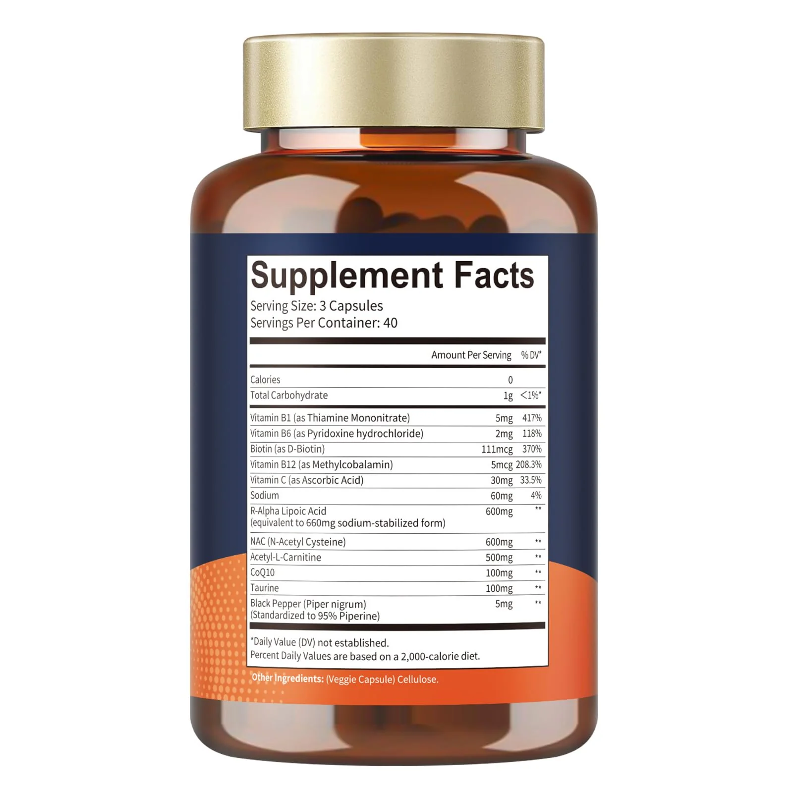 Totaria R Alpha Lipoic Acid 600mg - Stabilized ALA Supplement for Neuropathy Support Capsules, Nerve Health, Nervous System and Antioxidant, Non-GMO, Gluten Free, Vegan Safe 120 Counts - Image 3
