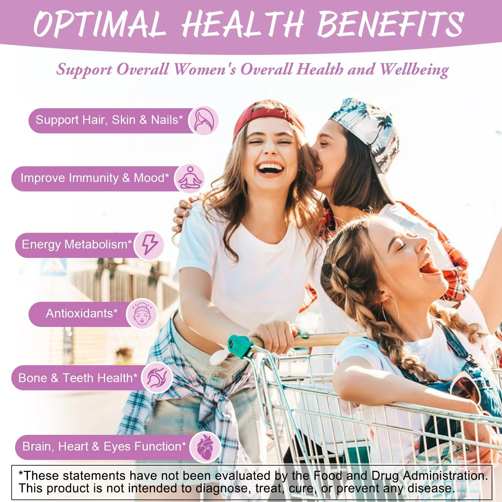 Totaria Sugar Free Multivitamin Gummies for Women 14+ w/Inositol, Iron, Folate, Biotin, Womens Daily Multivitamin Gummy w/Vitamin A, D, C, B, Support Hair, Skin, Energy, Immune, Strawberry Flavor - Image 4