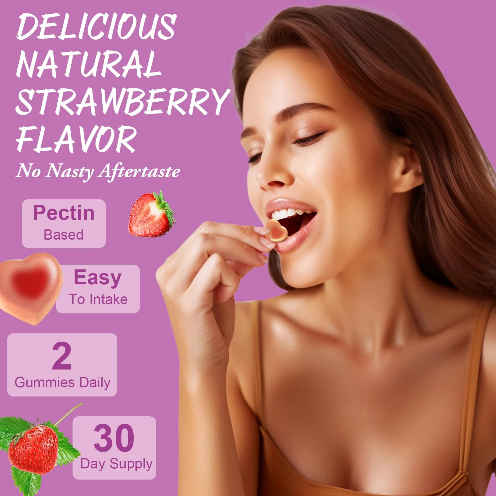 Totaria Sugar Free Multivitamin Gummies for Women 14+ w/Inositol, Iron, Folate, Biotin, Womens Daily Multivitamin Gummy w/Vitamin A, D, C, B, Support Hair, Skin, Energy, Immune, Strawberry Flavor - Image 8