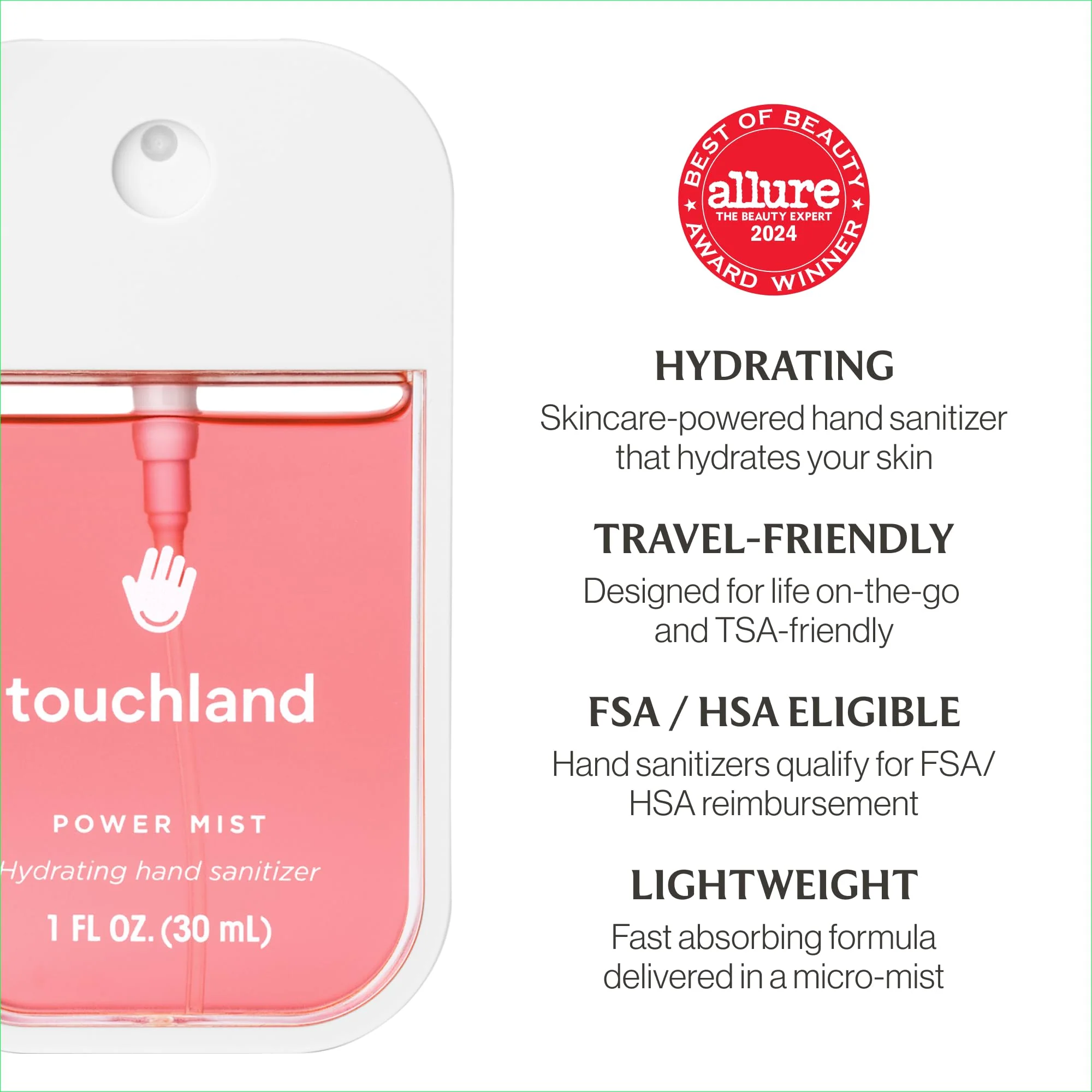 Touchland Hydrating Hand Sanitizer Spray – Fresh 5 Set (Frosted Mint, Citrus Grove, Lemon Lime, Aloe You, Wild Watermelon) – 5 x 1 FL OZ Travel Size Mists - Image 8