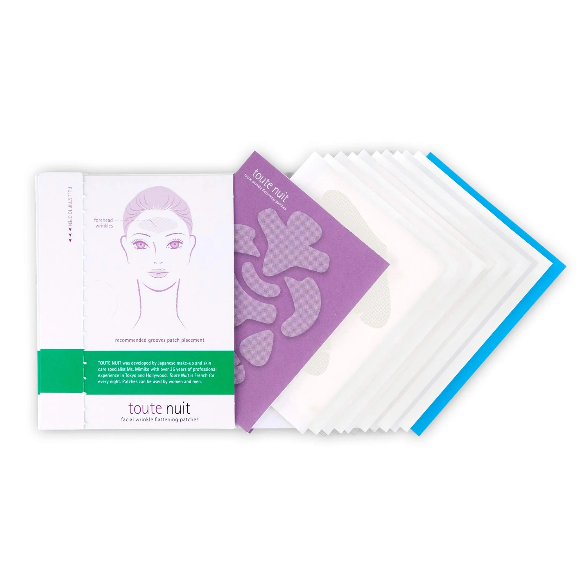 Toute Nuit Wrinkle Patches – Grooves – Face Tape for Maximum Forehead Coverage – Hypoallergenic Anti Wrinkle Patches – 20 Count, Made in USA - Image 5