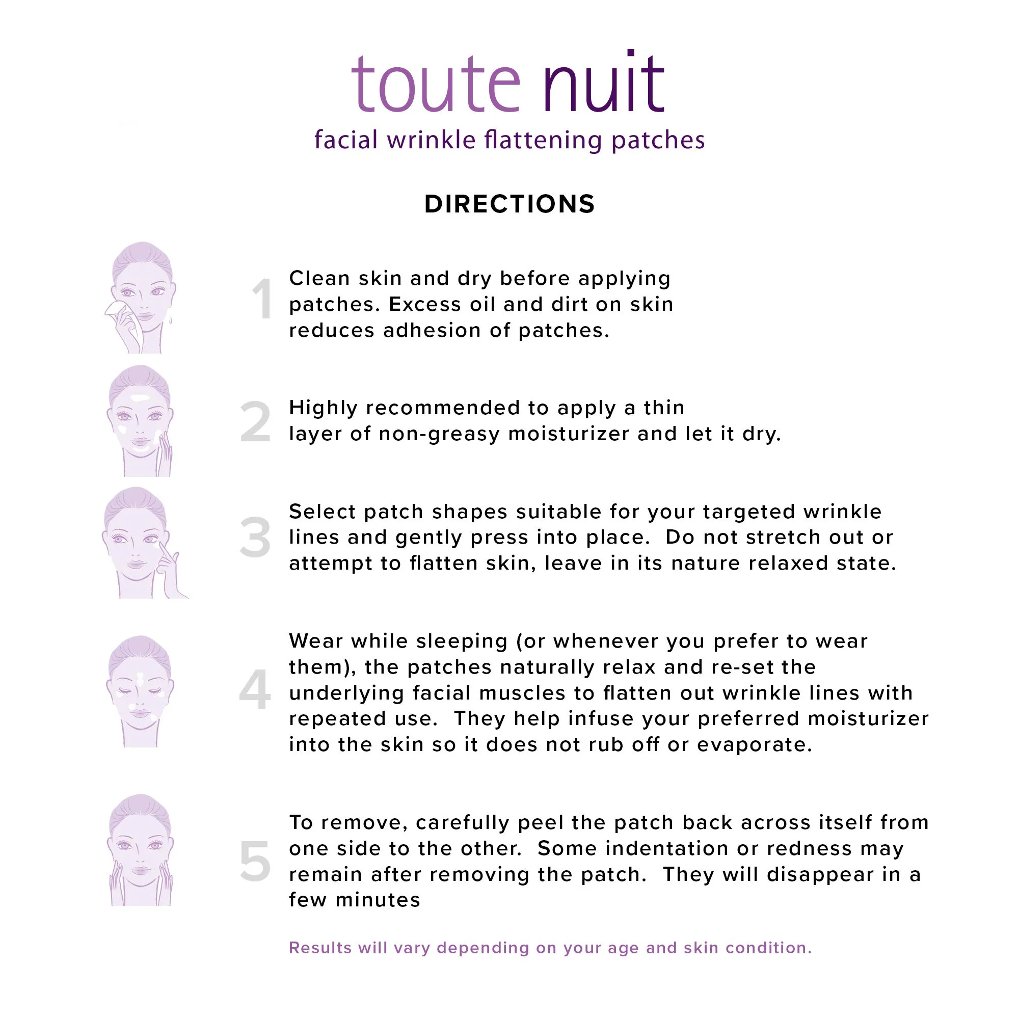 Toute Nuit Wrinkle Patches – Grooves – Face Tape for Maximum Forehead Coverage – Hypoallergenic Anti Wrinkle Patches – 20 Count, Made in USA - Image 6
