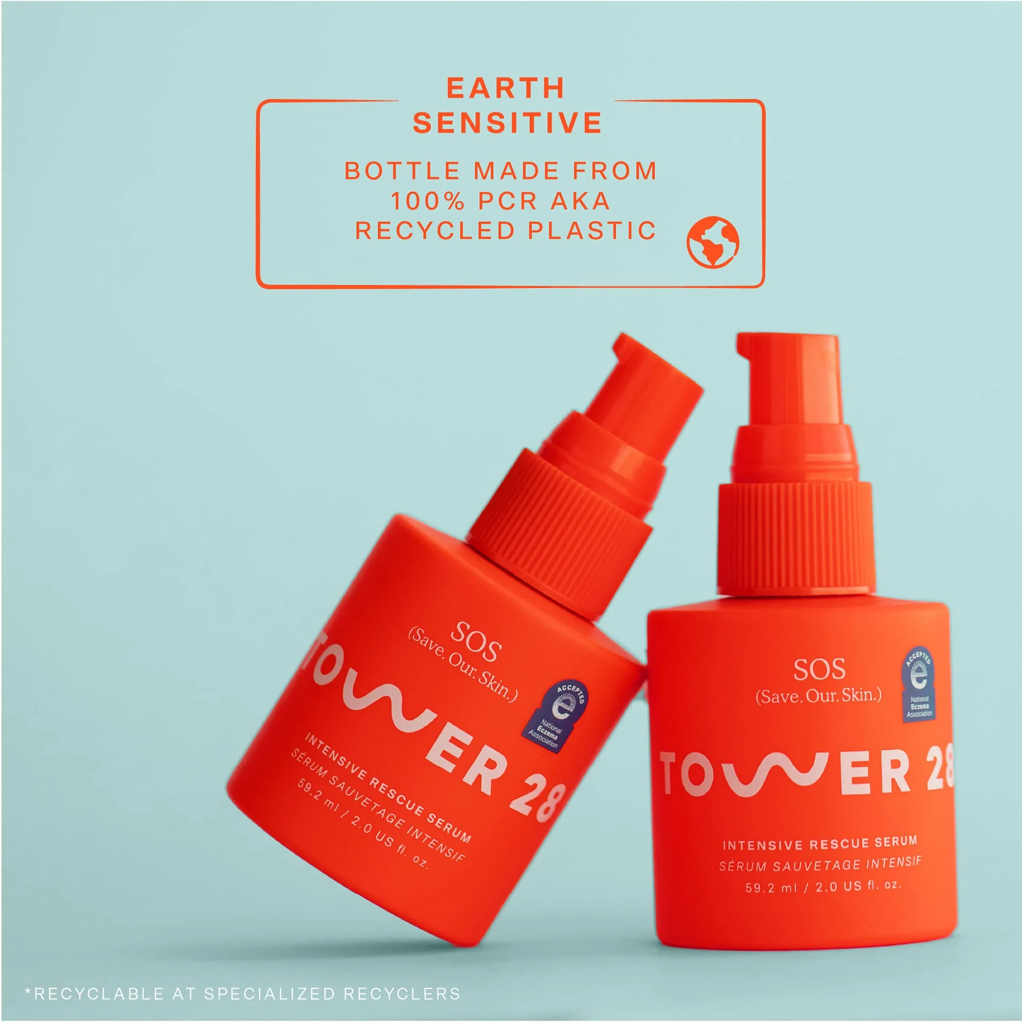 Tower 28 SOS Rescue Face Serum - Soothing Facial Serum with Hypochlorous Acid for Irritated, Sensitive Skin - Gently Helps Reduce Redness + Blemishes - Fragrance-Free Everyday Skin Care (2 oz) - Image 3