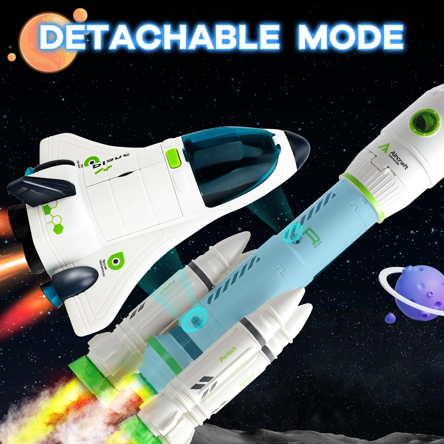 TOY Life Space Toy Rocket Toys for Kid Shuttle with Astronaut Spaceship Planet Stem with Christmas Spaces Station for Boy 3 4 5 6 7 8, Gift for Age 3+ - Image 6