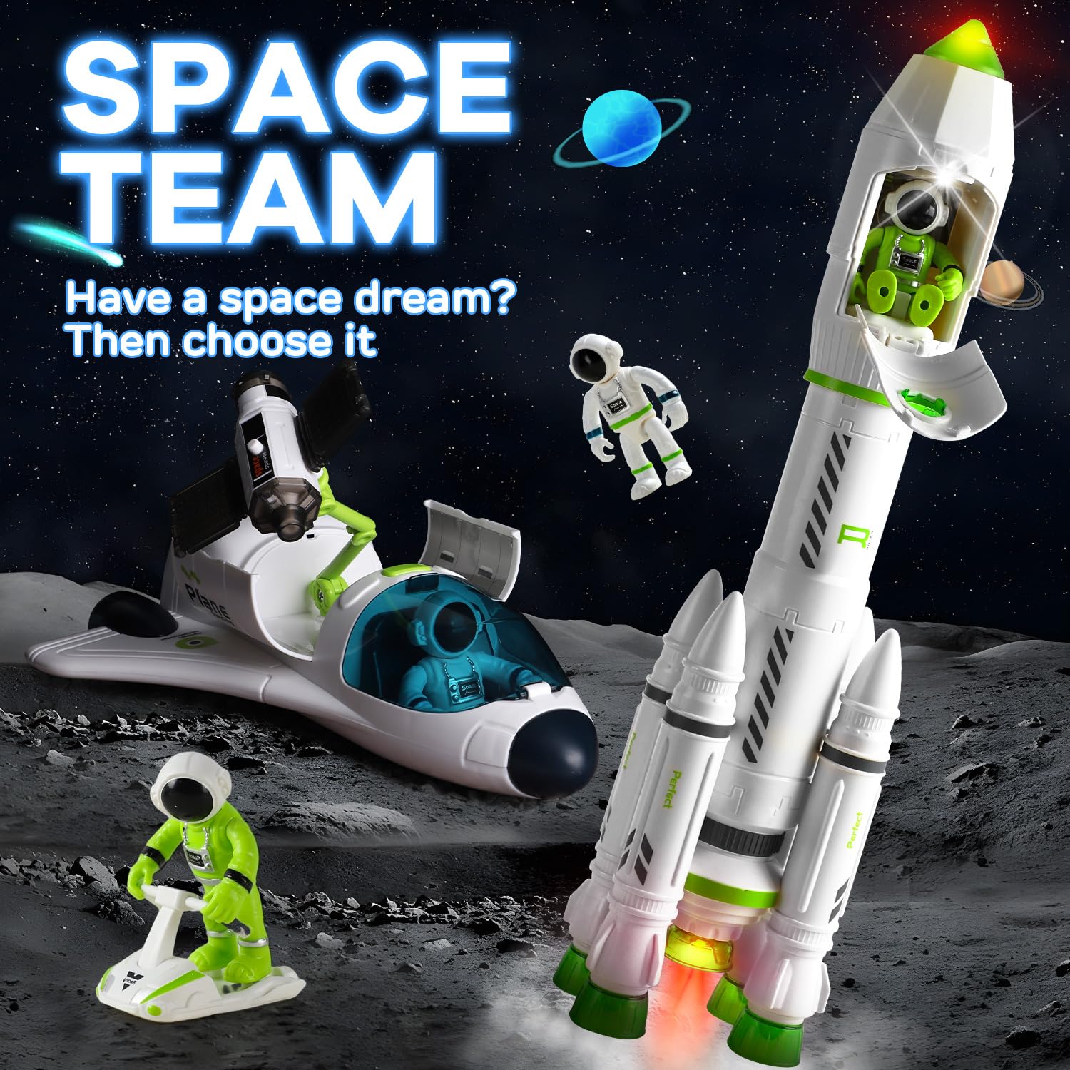 TOY Life Space Toy Rocket Toys for Kid Shuttle with Astronaut Spaceship Planet Stem with Christmas Spaces Station for Boy 3 4 5 6 7 8, Gift for Age 3+ - Image 8