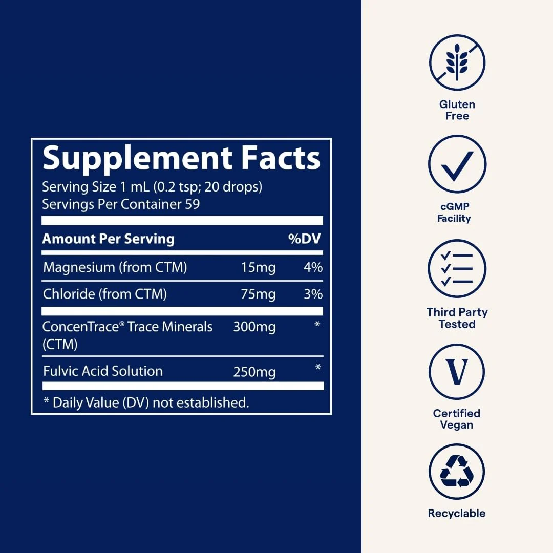 Trace Minerals Ionic Fulvic Acid 250mg - Essential Mineral Supplement to Support Hydration & Energy Production - Aids Muscle Endurance - Liquid Supplement for Healthy Digestion - 2 fl oz (59 Servings) - Image 3