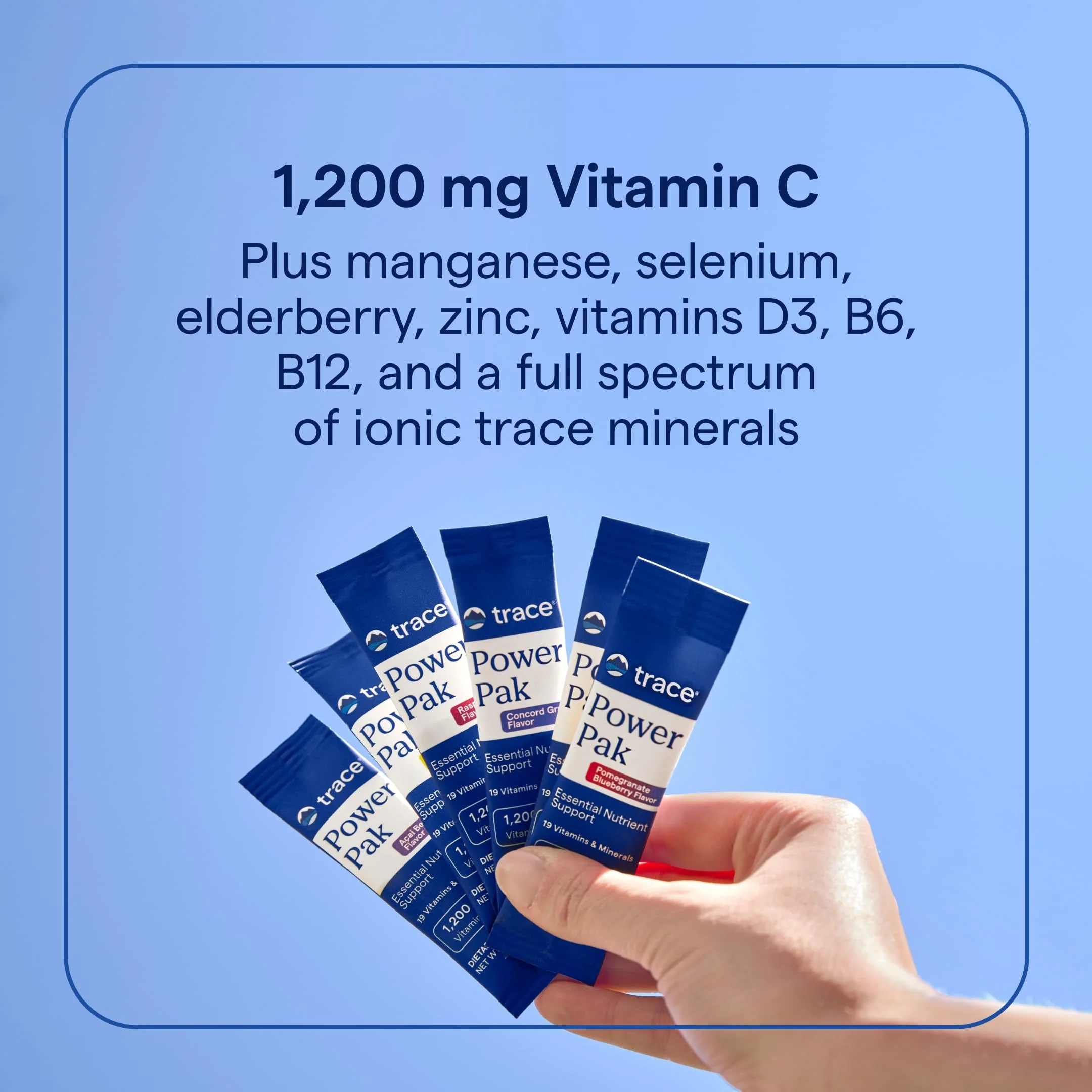 Trace Minerals Power Pak Multivitamin and Multimineral Packets - Electrolyte Support - 1200 mg Vitamin C plus 70+ Trace Minerals - Sugar Free - Citrus Flavor - 30 Packets - Image 4